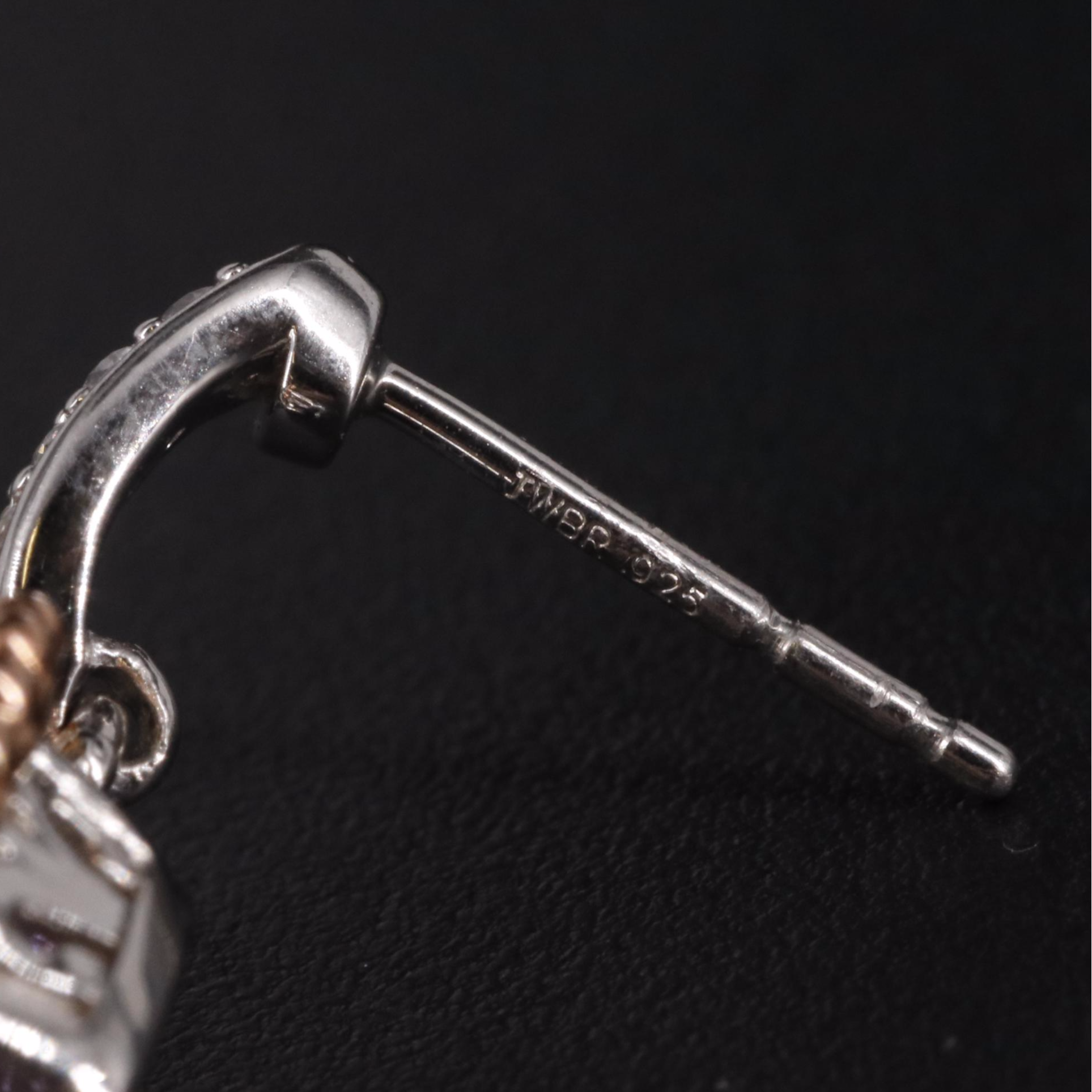 Sterling Silver Amethyst and Sapphire Earrings