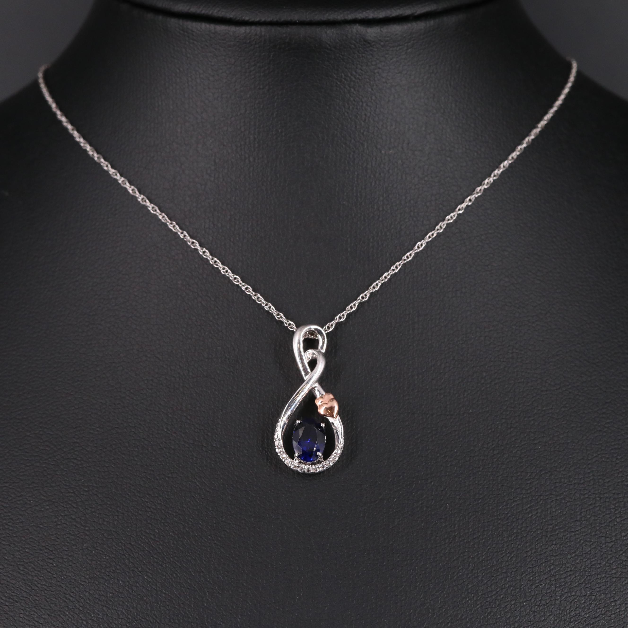 Sterling Silver Sapphire Necklace