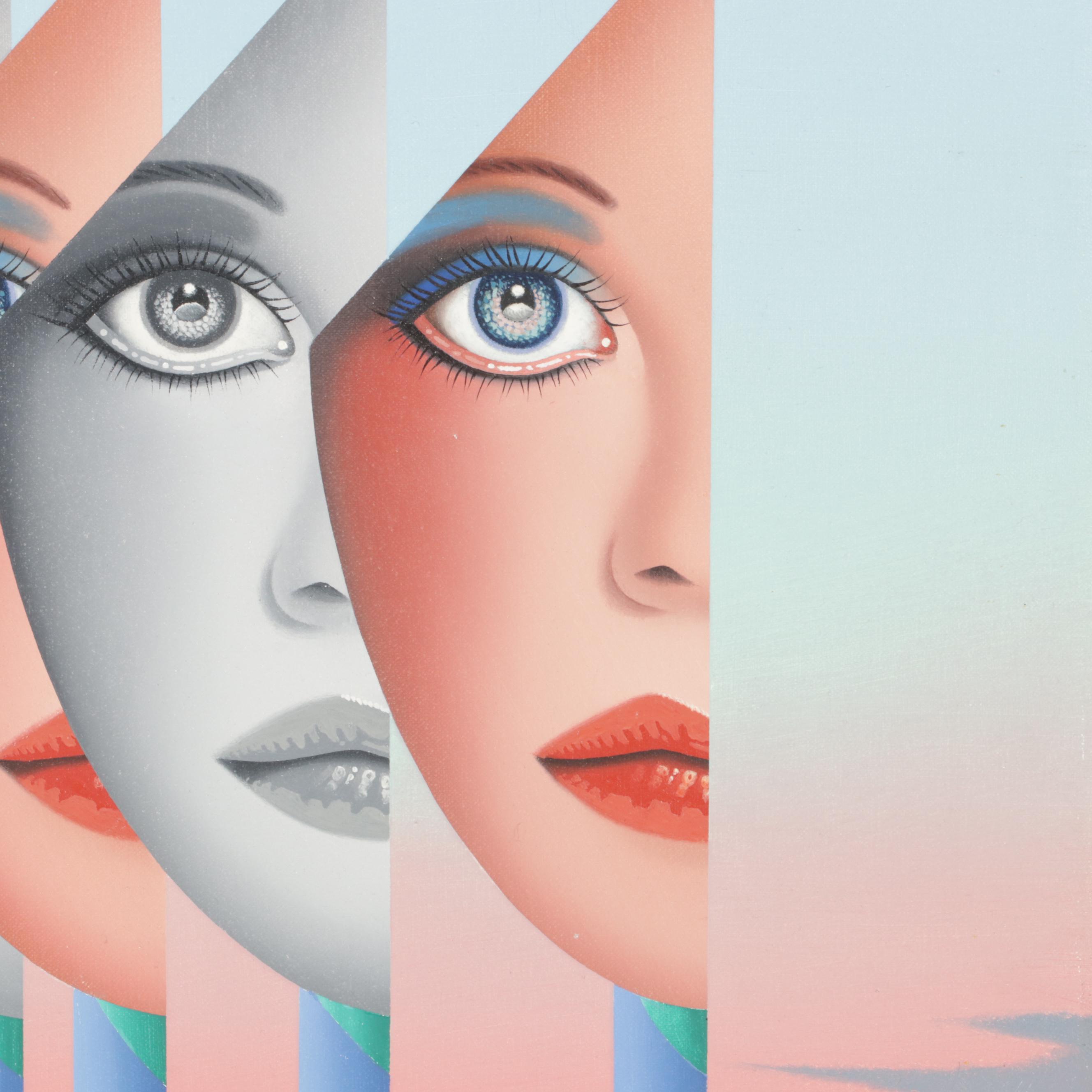 Anthony John Gray Abstract Landscape Acrylic Diptych , Late 20th Century