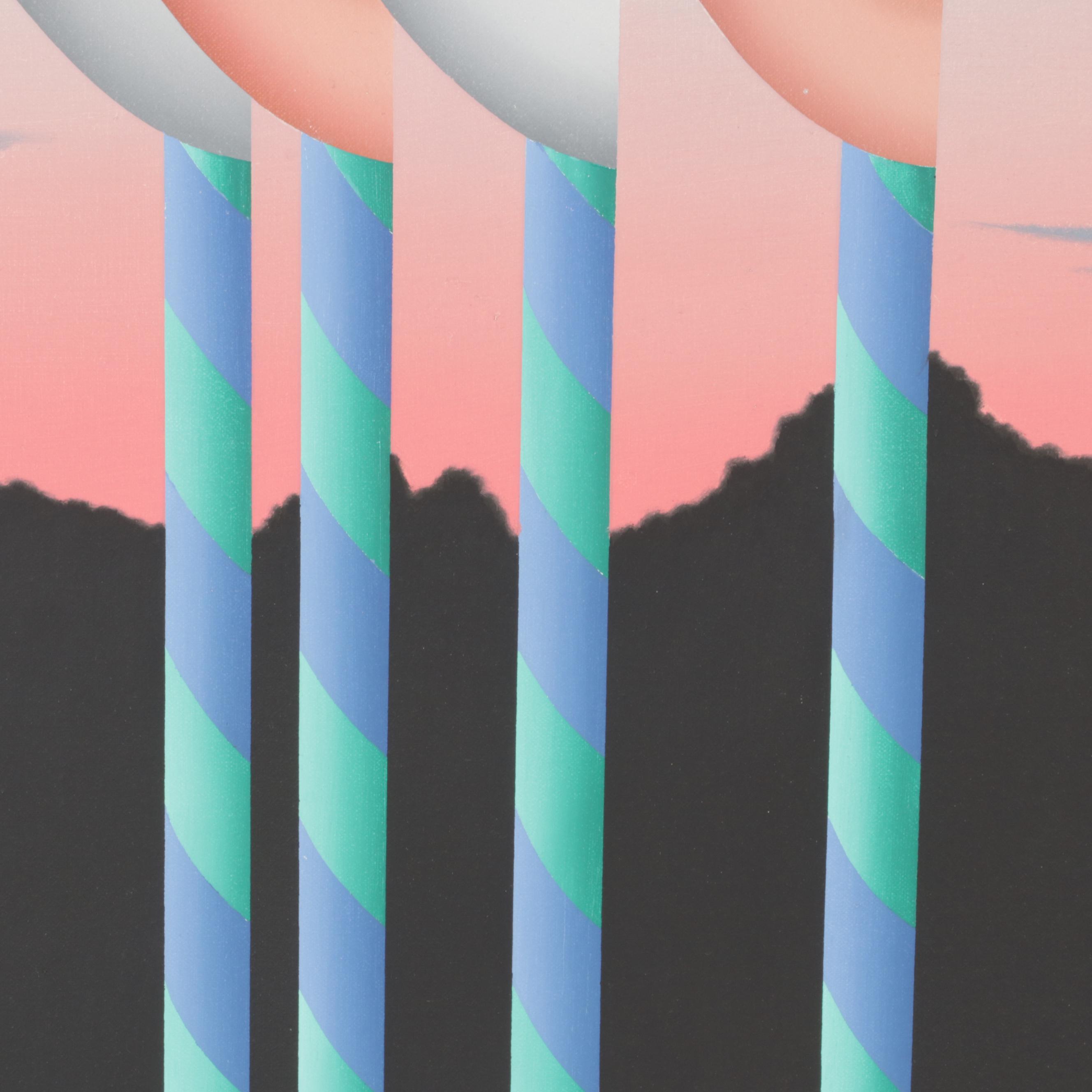 Anthony John Gray Abstract Landscape Acrylic Diptych , Late 20th Century