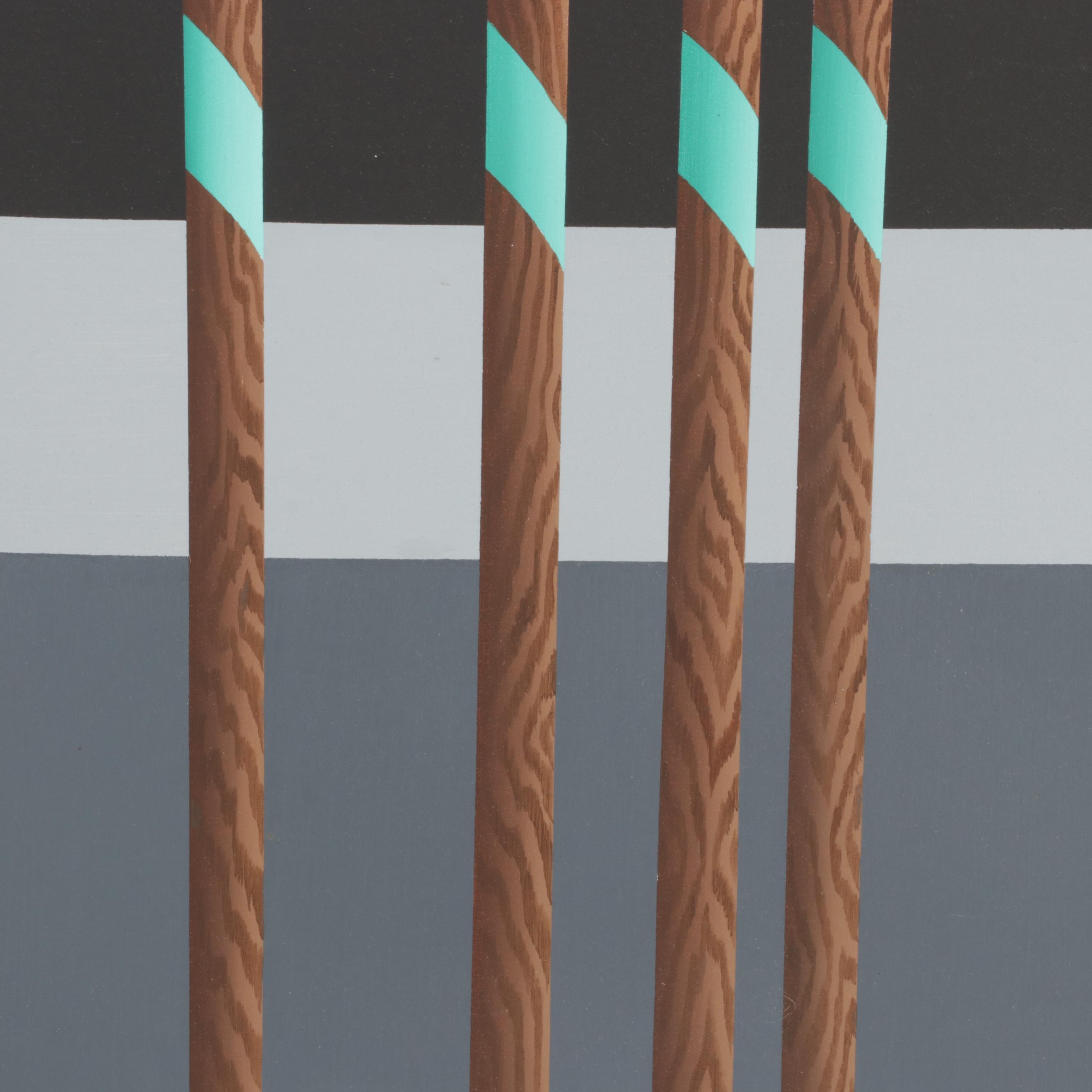 Anthony John Gray Abstract Landscape Acrylic Diptych , Late 20th Century