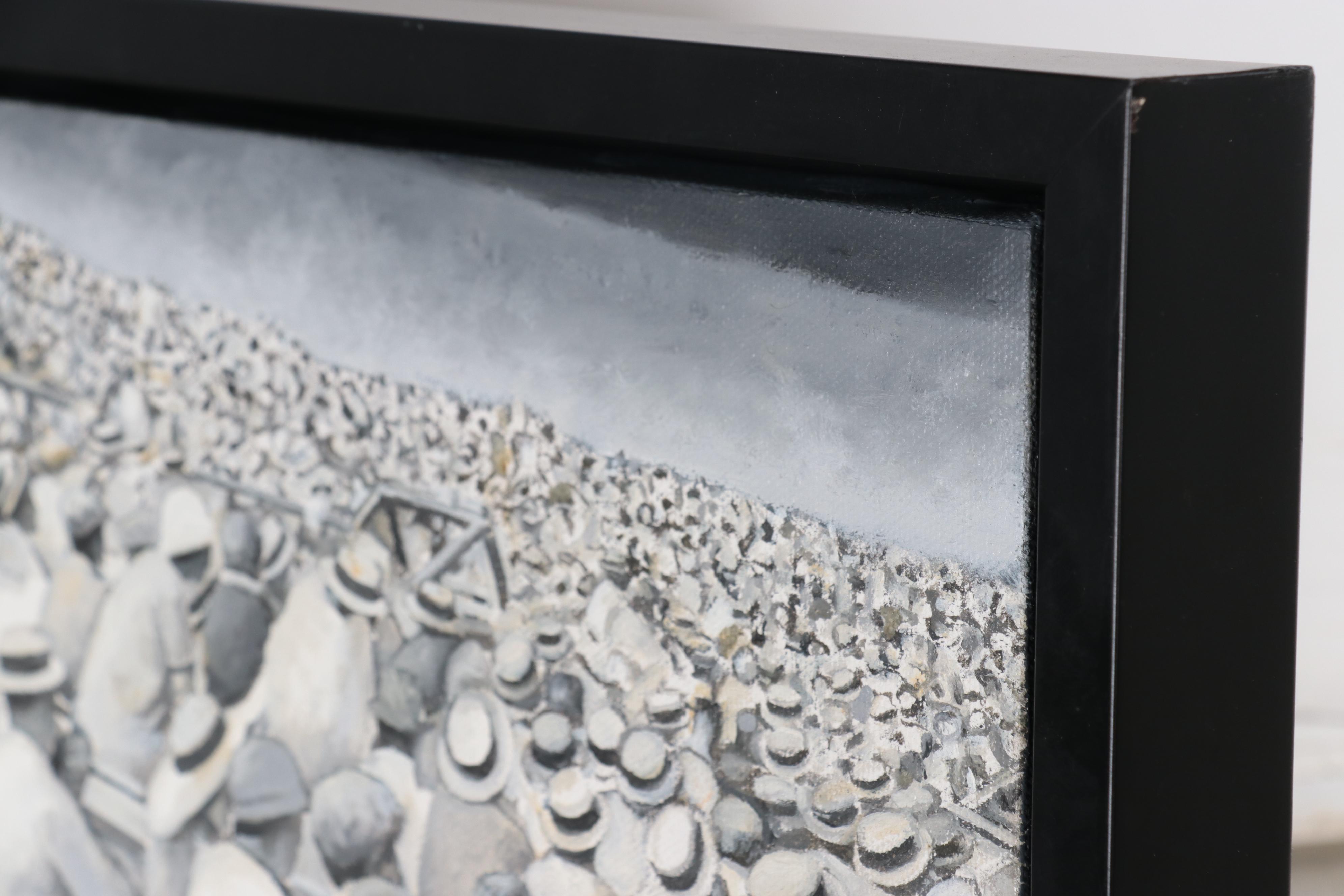 Rob Jefferson Grisaille Acrylic Painting "At the Races," 2010