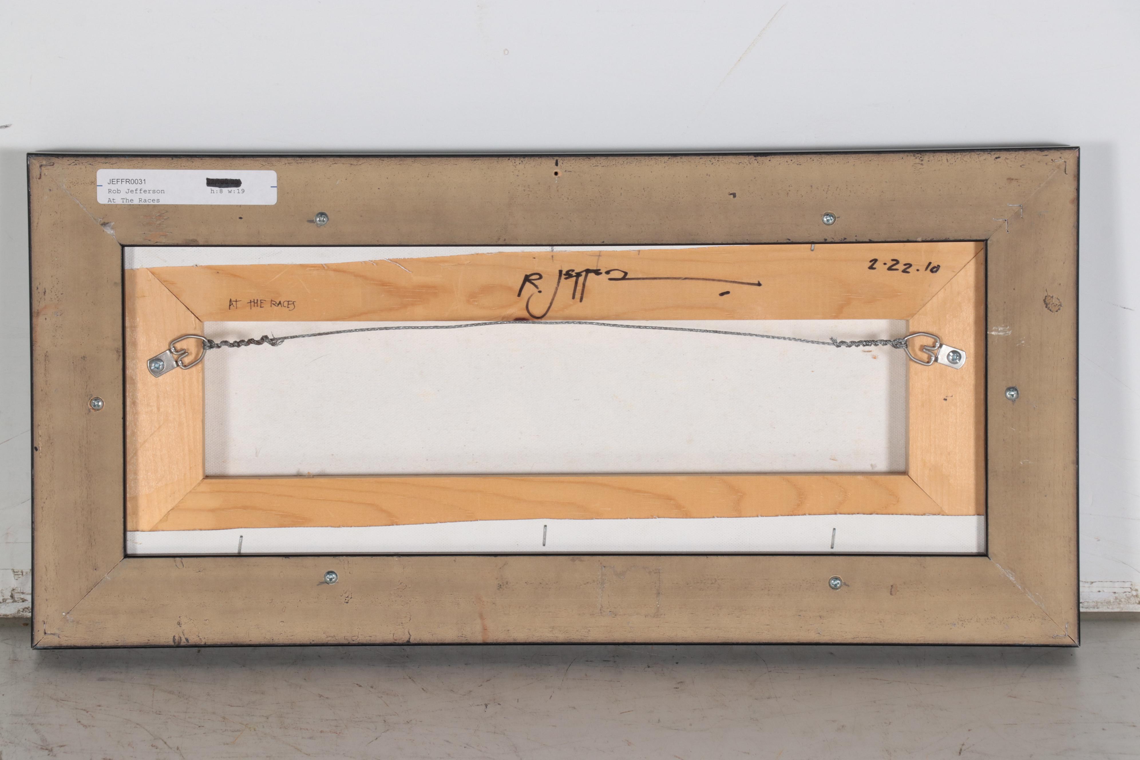 Rob Jefferson Grisaille Acrylic Painting "At the Races," 2010