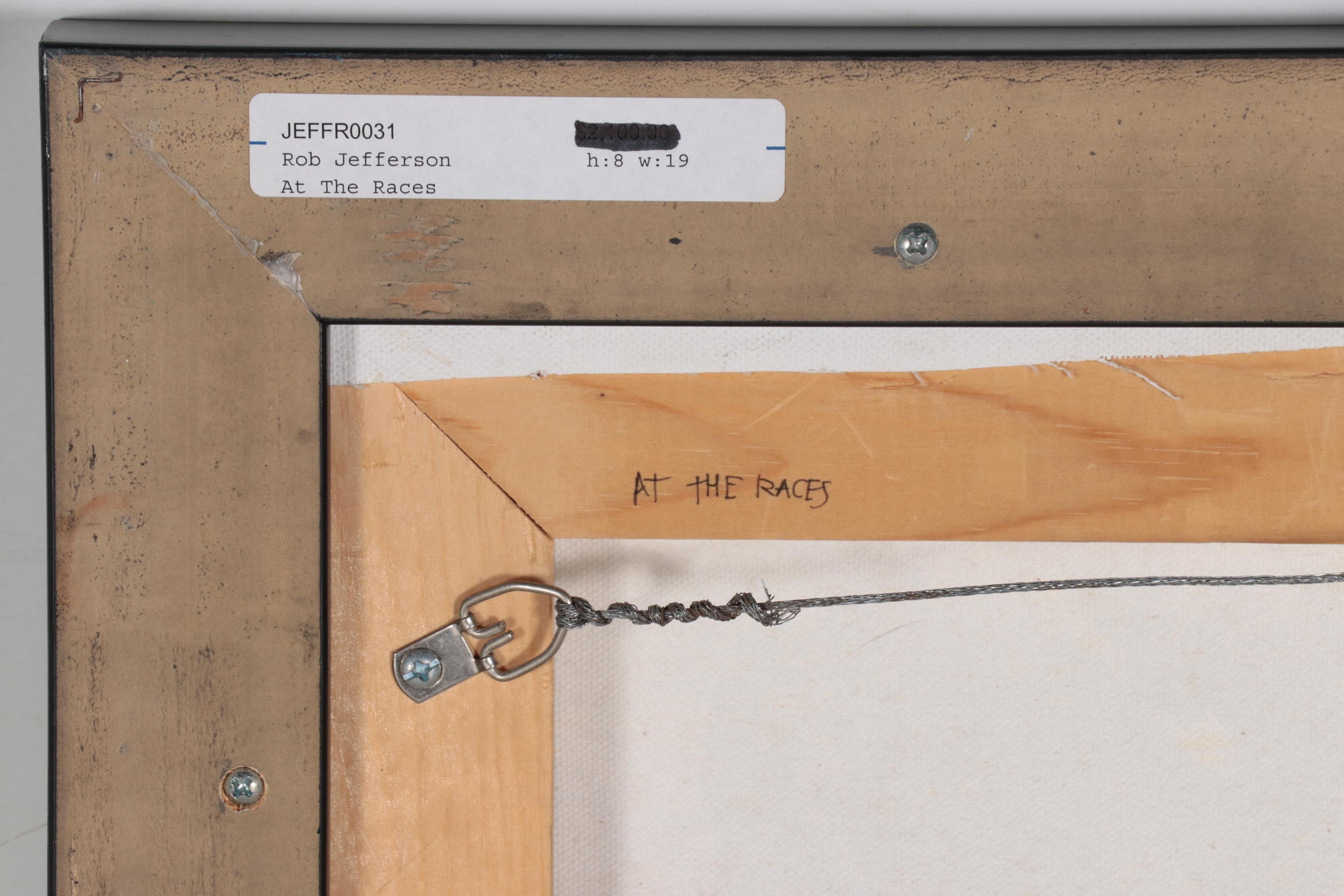 Rob Jefferson Grisaille Acrylic Painting "At the Races," 2010