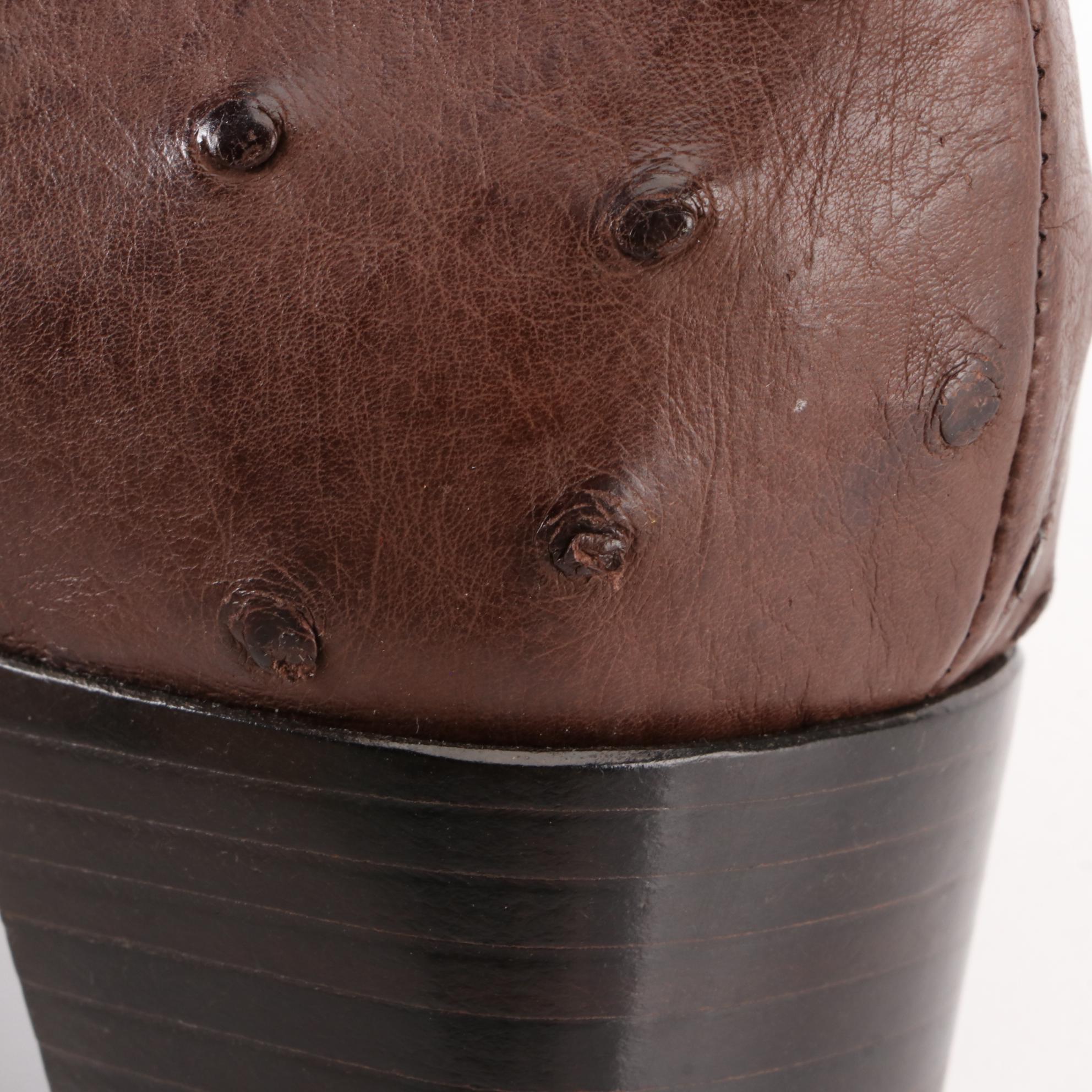 Prada Loafer Style Low-Heeled Shoes in Ostrich Leather