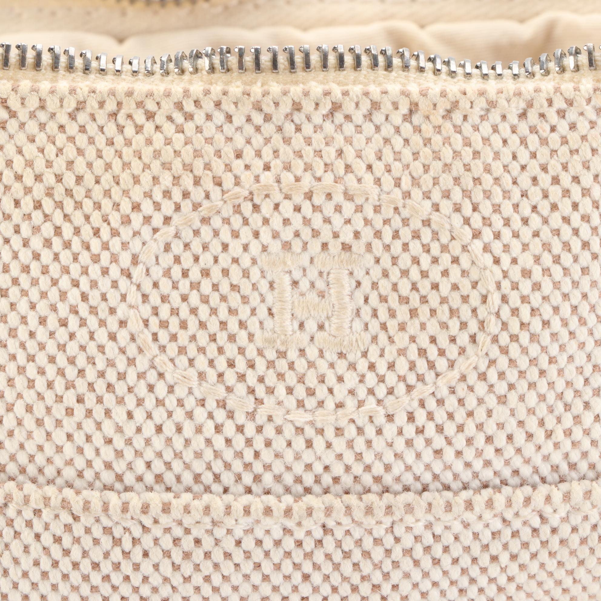 Hermès Bolide Mini Travel Pouch in Toile with Lambskin Leather Trim