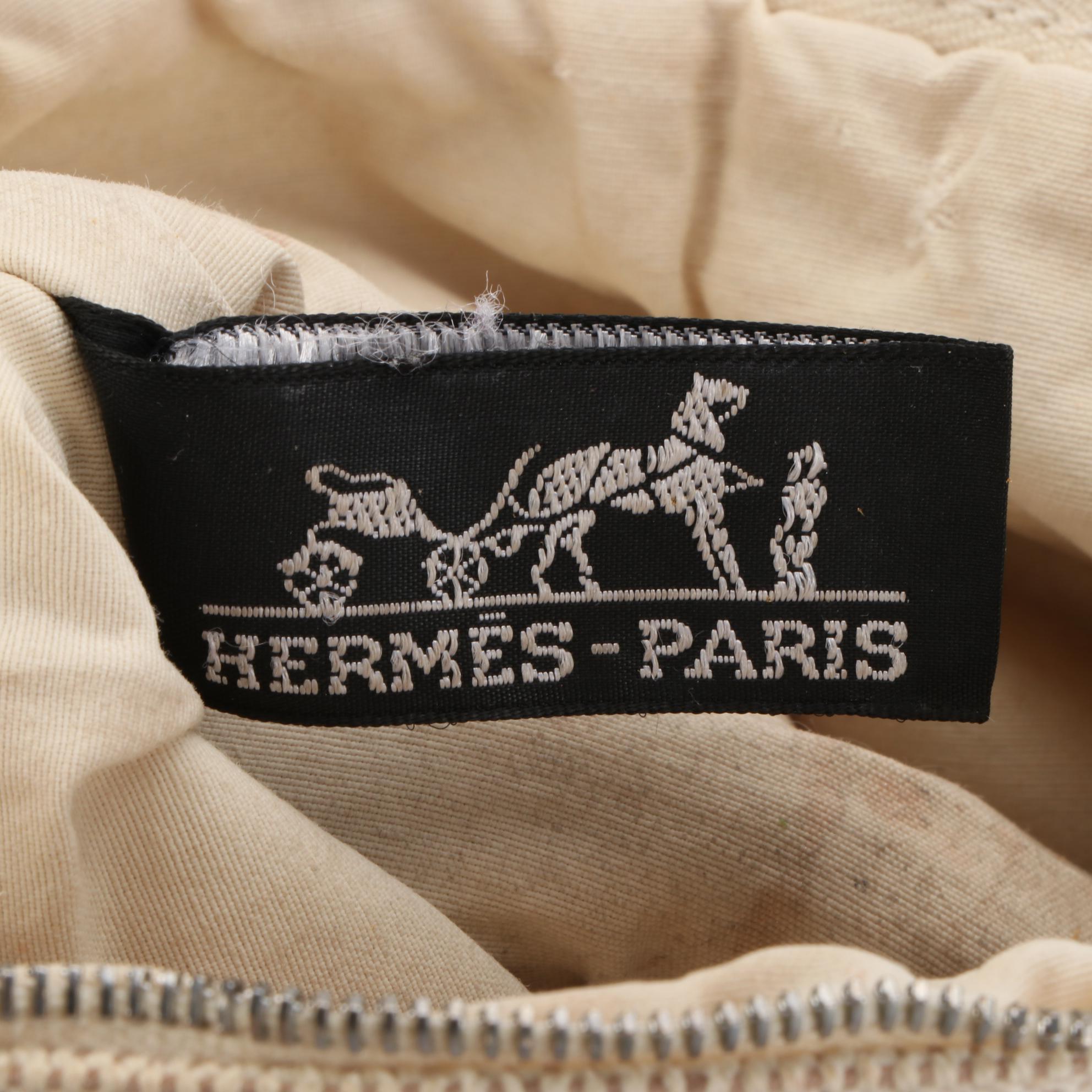 Hermès Bolide Mini Travel Pouch in Toile with Lambskin Leather Trim