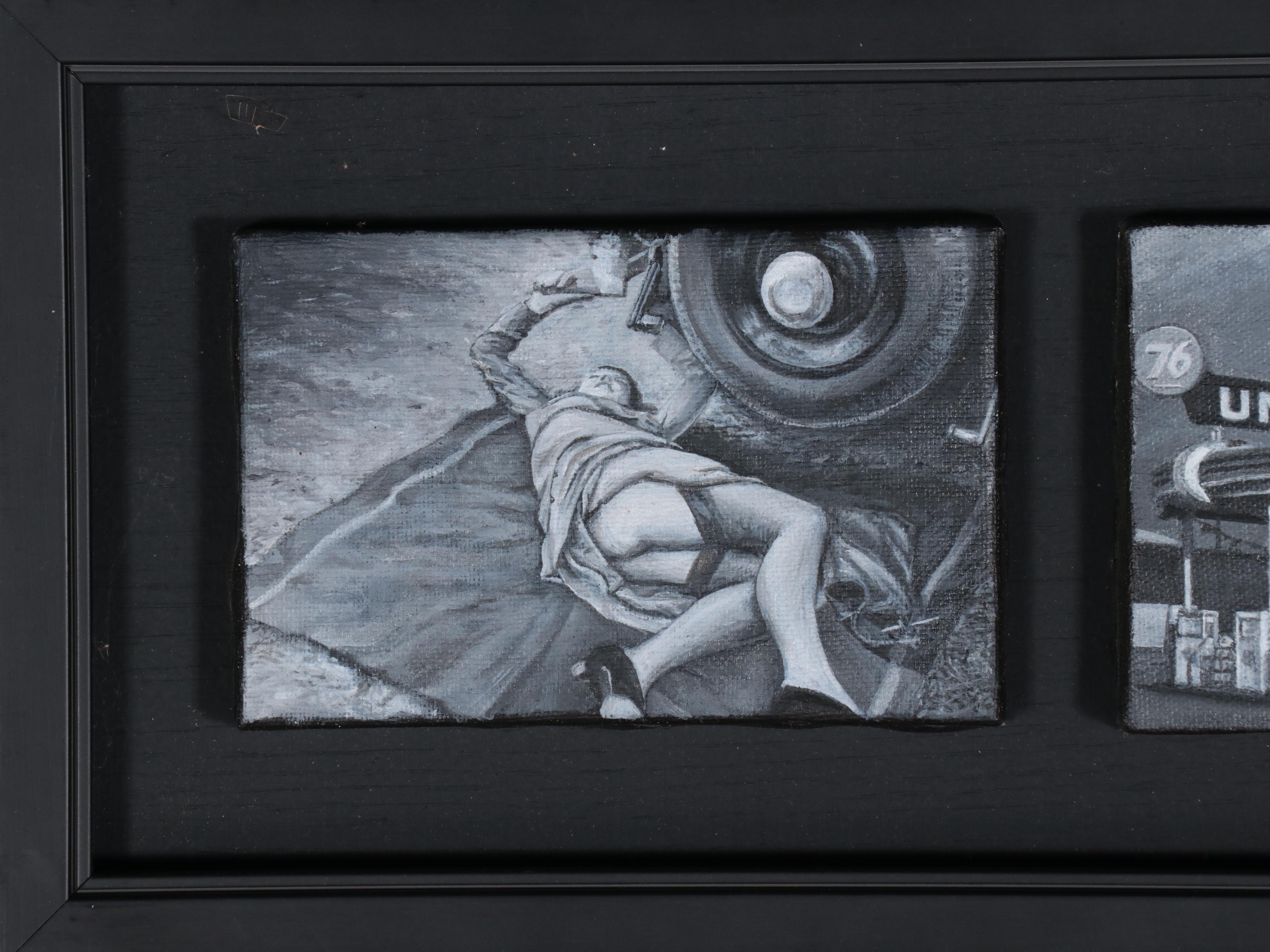 Rob Jefferson Grisaille Acrylic Painting Polyptych "Poor Boys & Pilgrims," 2006