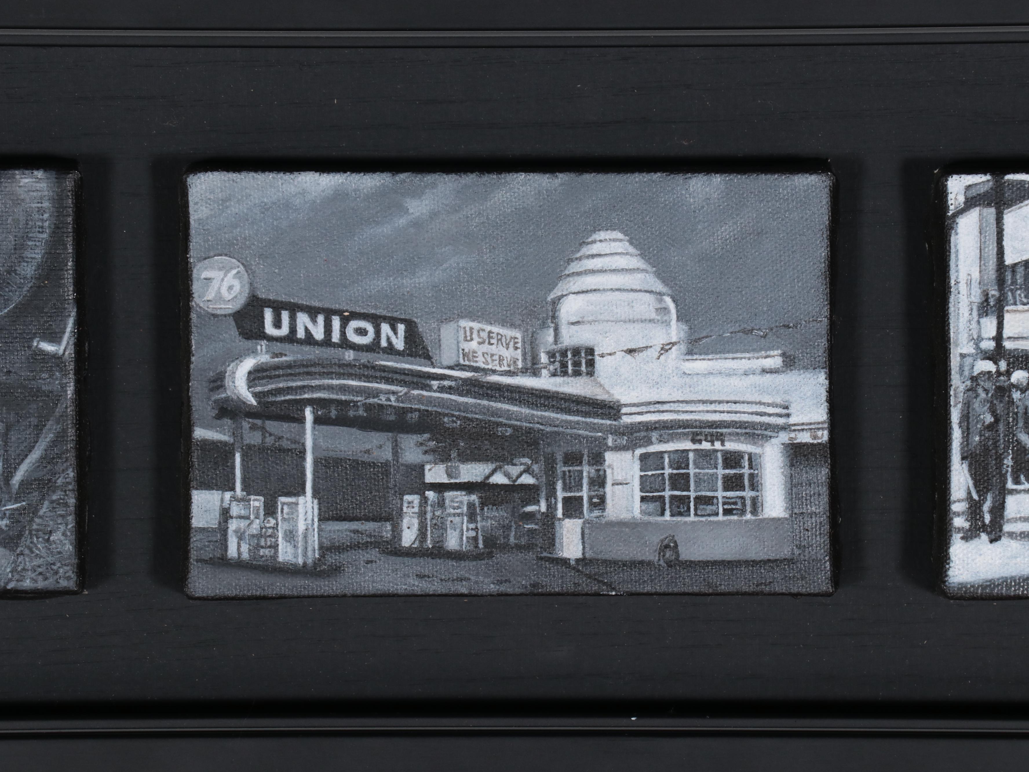 Rob Jefferson Grisaille Acrylic Painting Polyptych "Poor Boys & Pilgrims," 2006