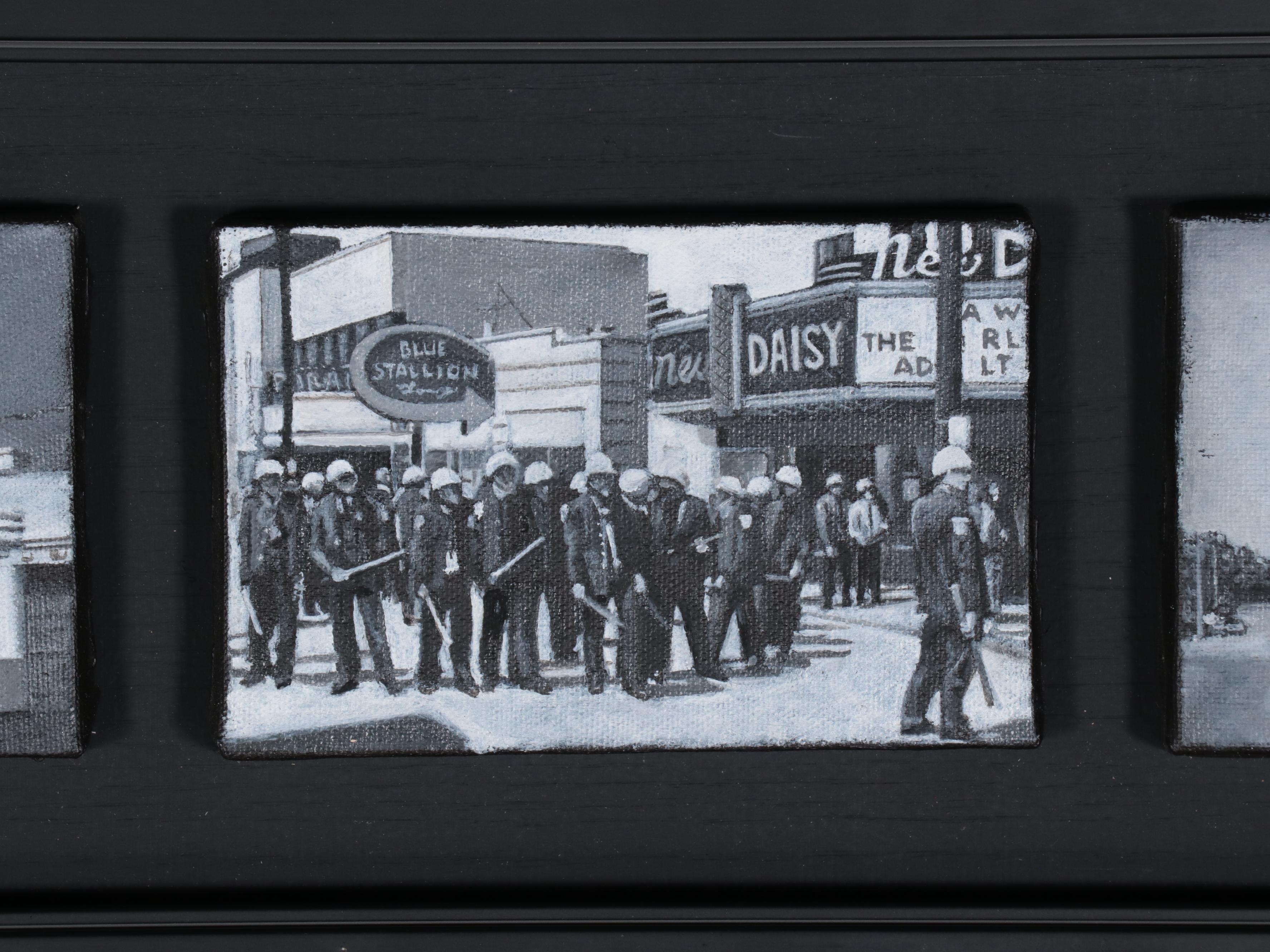 Rob Jefferson Grisaille Acrylic Painting Polyptych "Poor Boys & Pilgrims," 2006