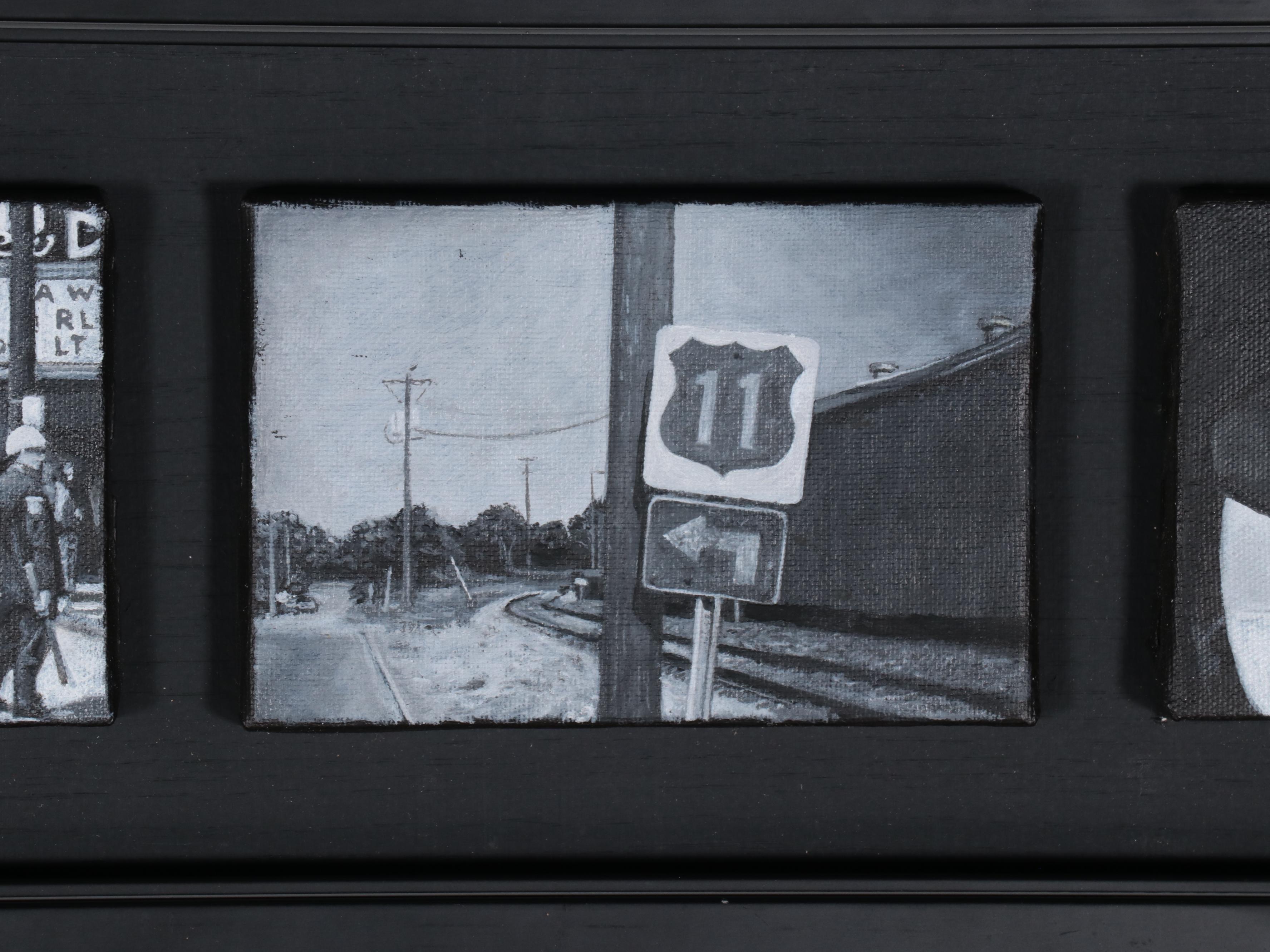 Rob Jefferson Grisaille Acrylic Painting Polyptych "Poor Boys & Pilgrims," 2006