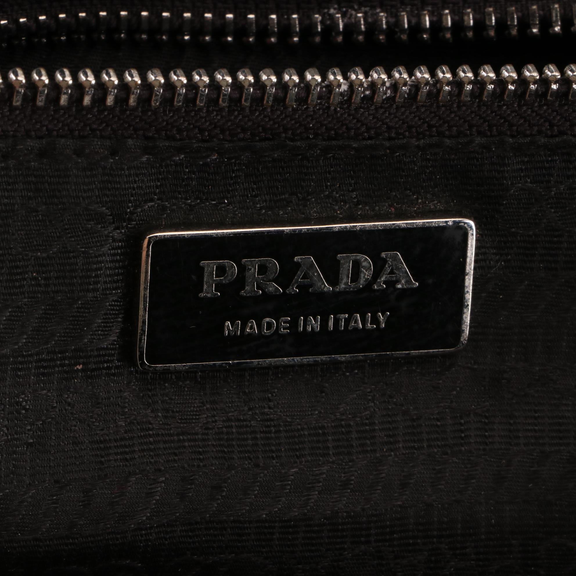 Prada Flap Baguette with Turn Lock in Leather