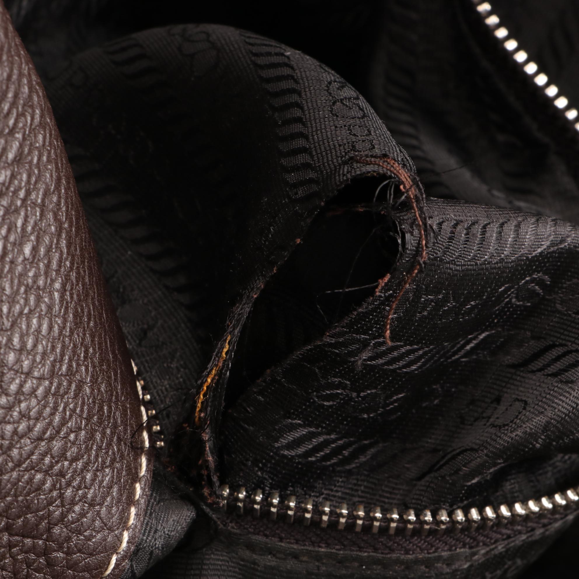 Prada Flap Baguette with Turn Lock in Leather