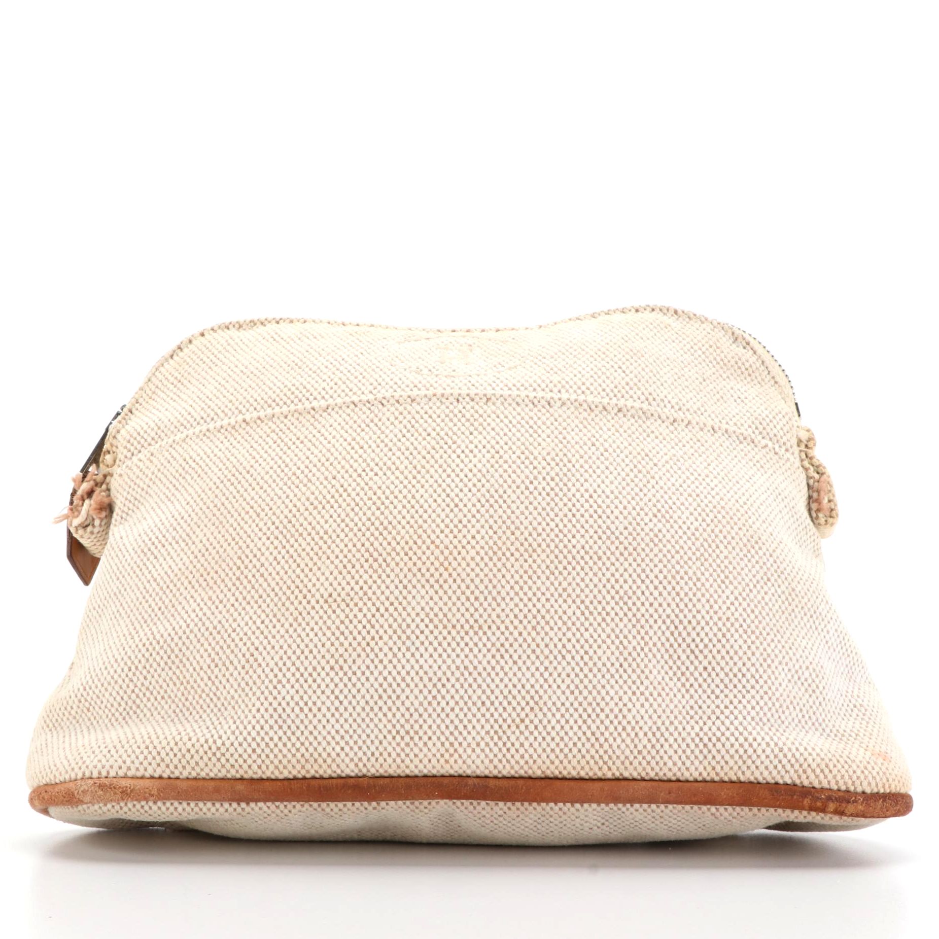 Hermès Bolide Mini Travel Pouch in Toile with Lambskin Leather Trim