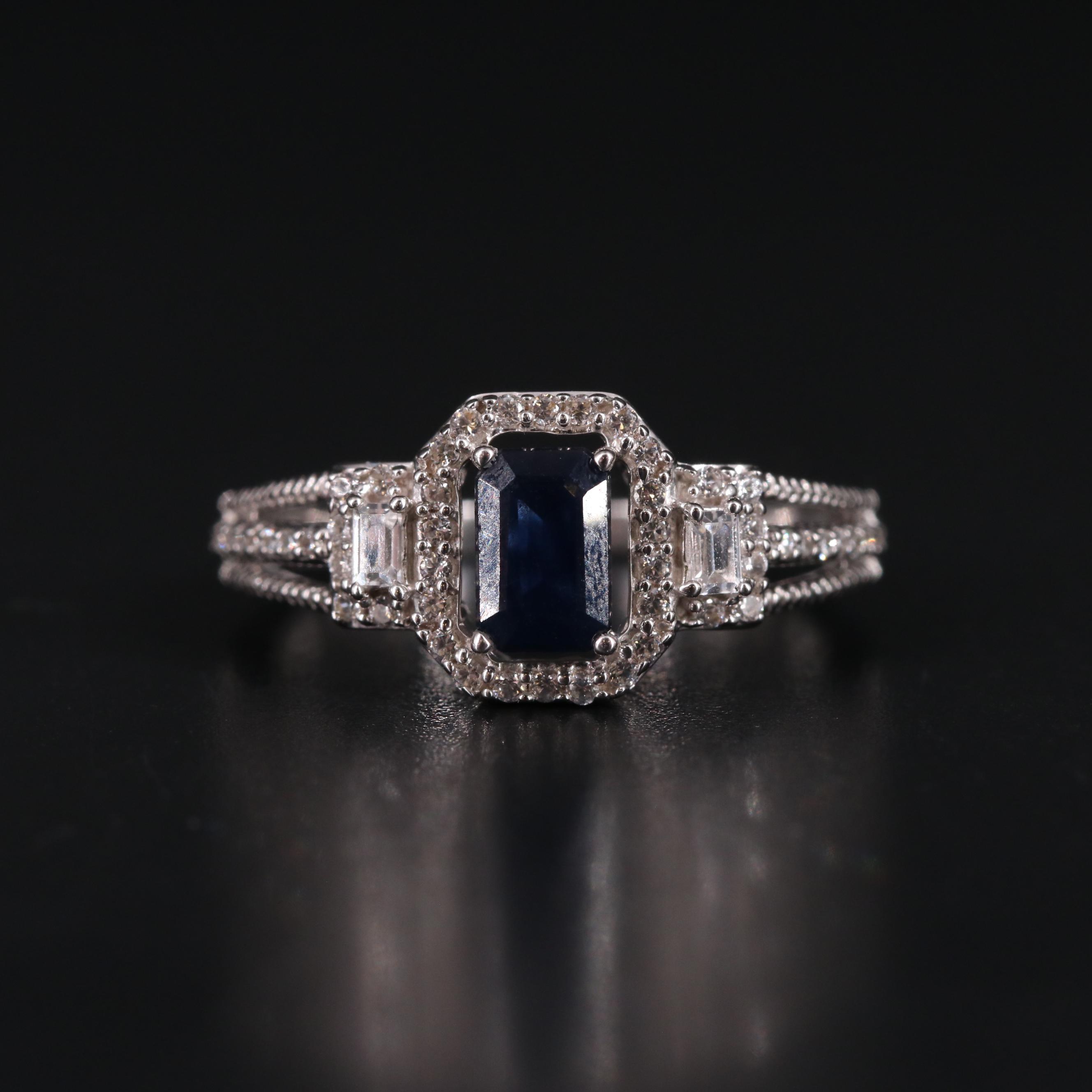 Sterling Silver Sapphire Ring