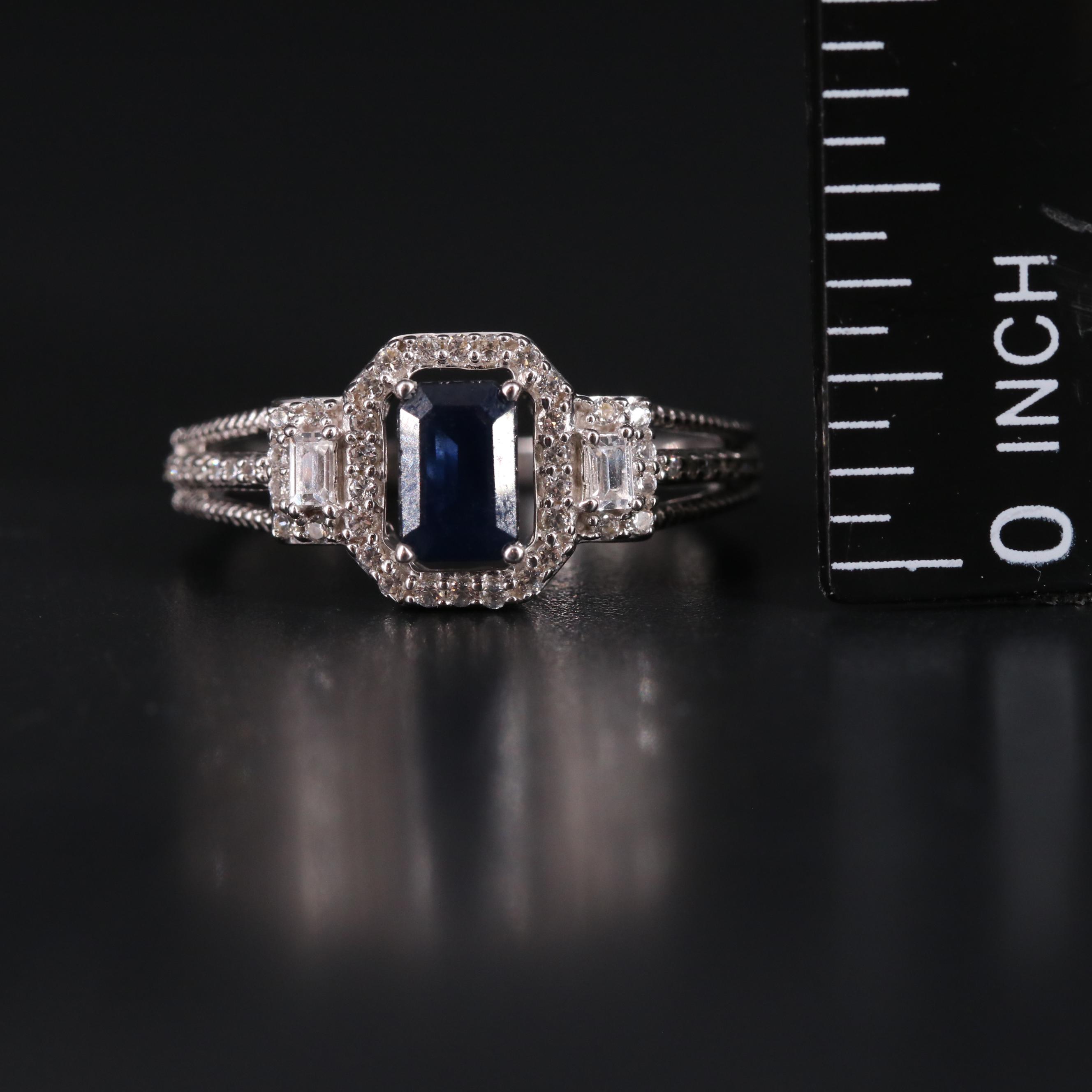 Sterling Silver Sapphire Ring