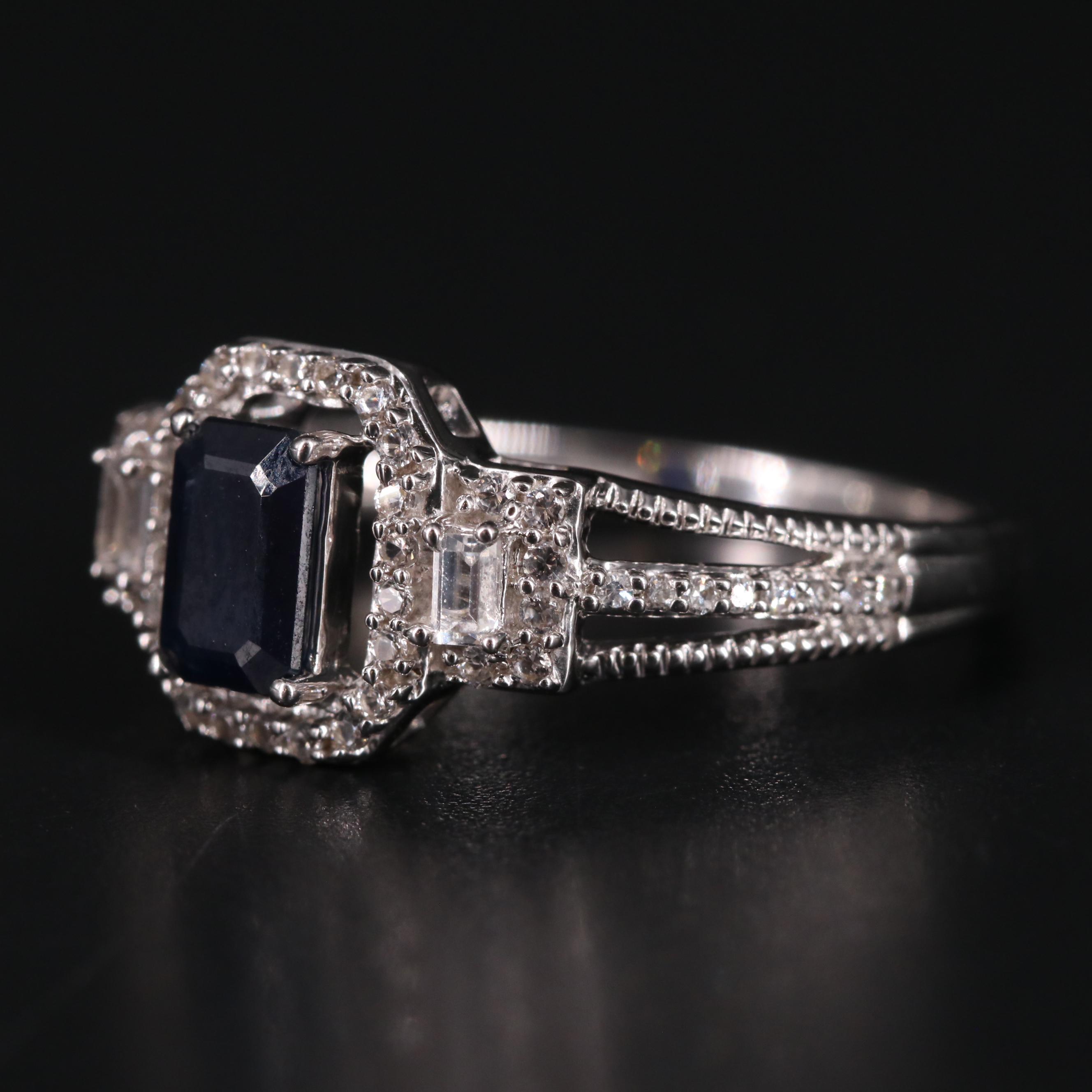 Sterling Silver Sapphire Ring