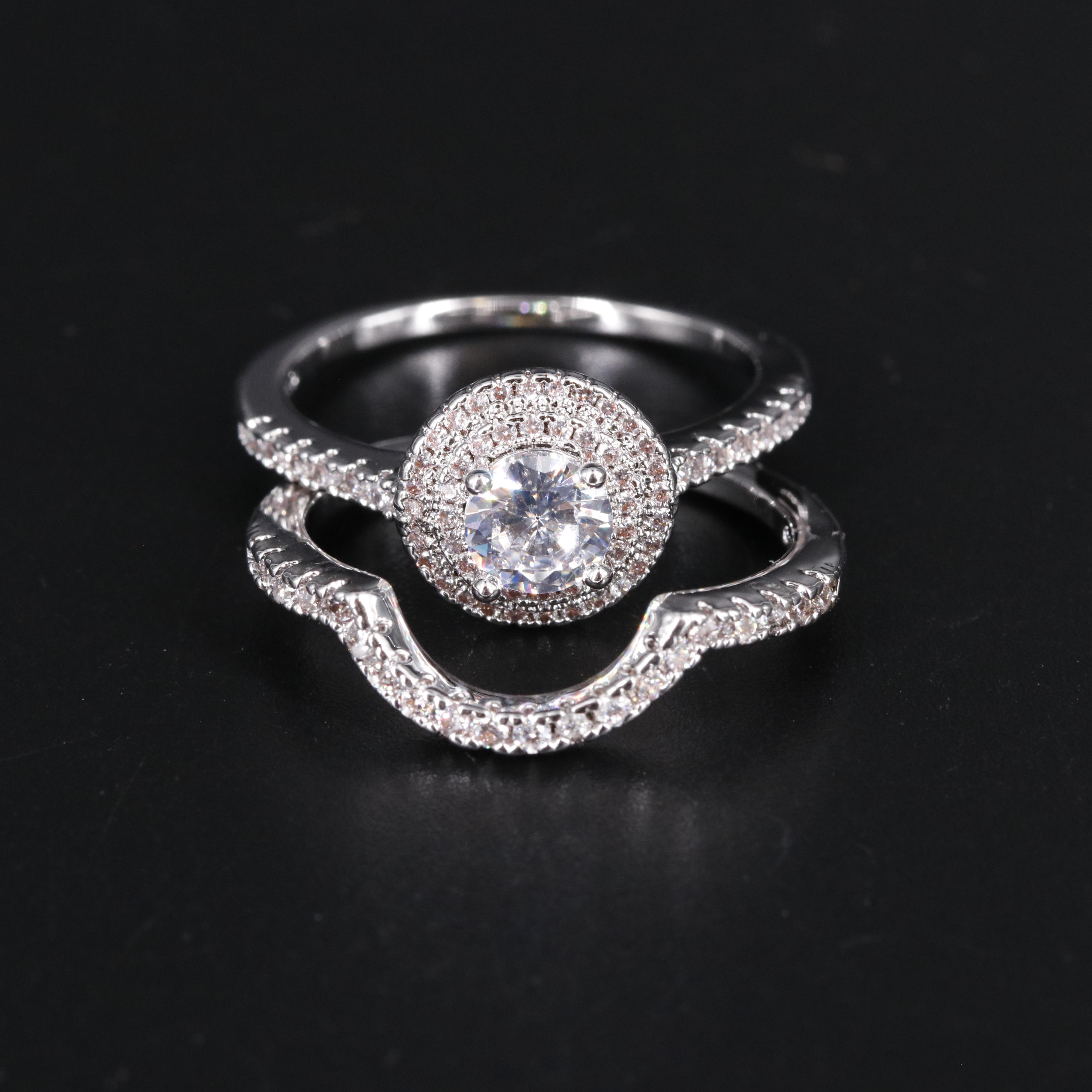 Cubic Zirconia Ring and Enhancer Band