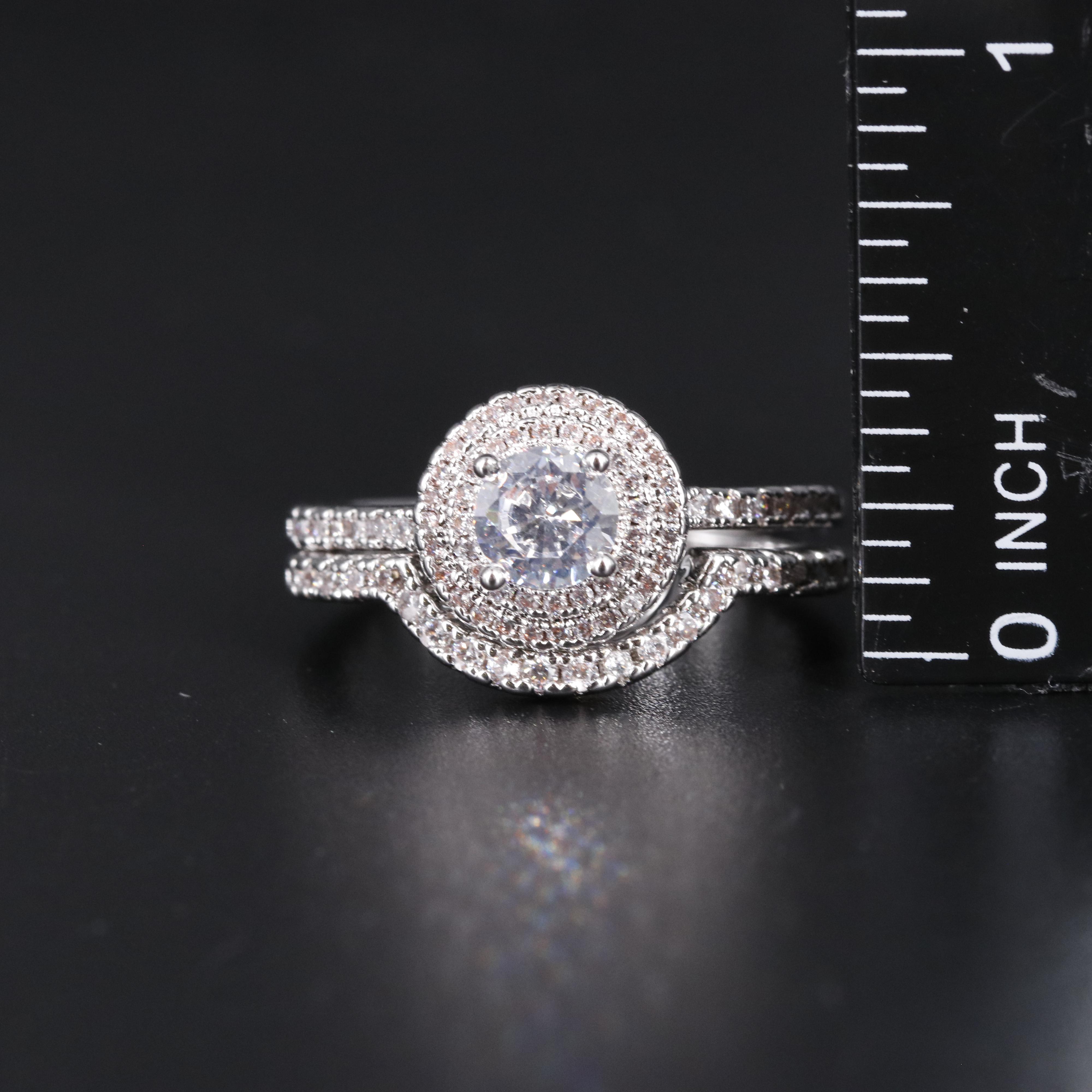 Cubic Zirconia Ring and Enhancer Band