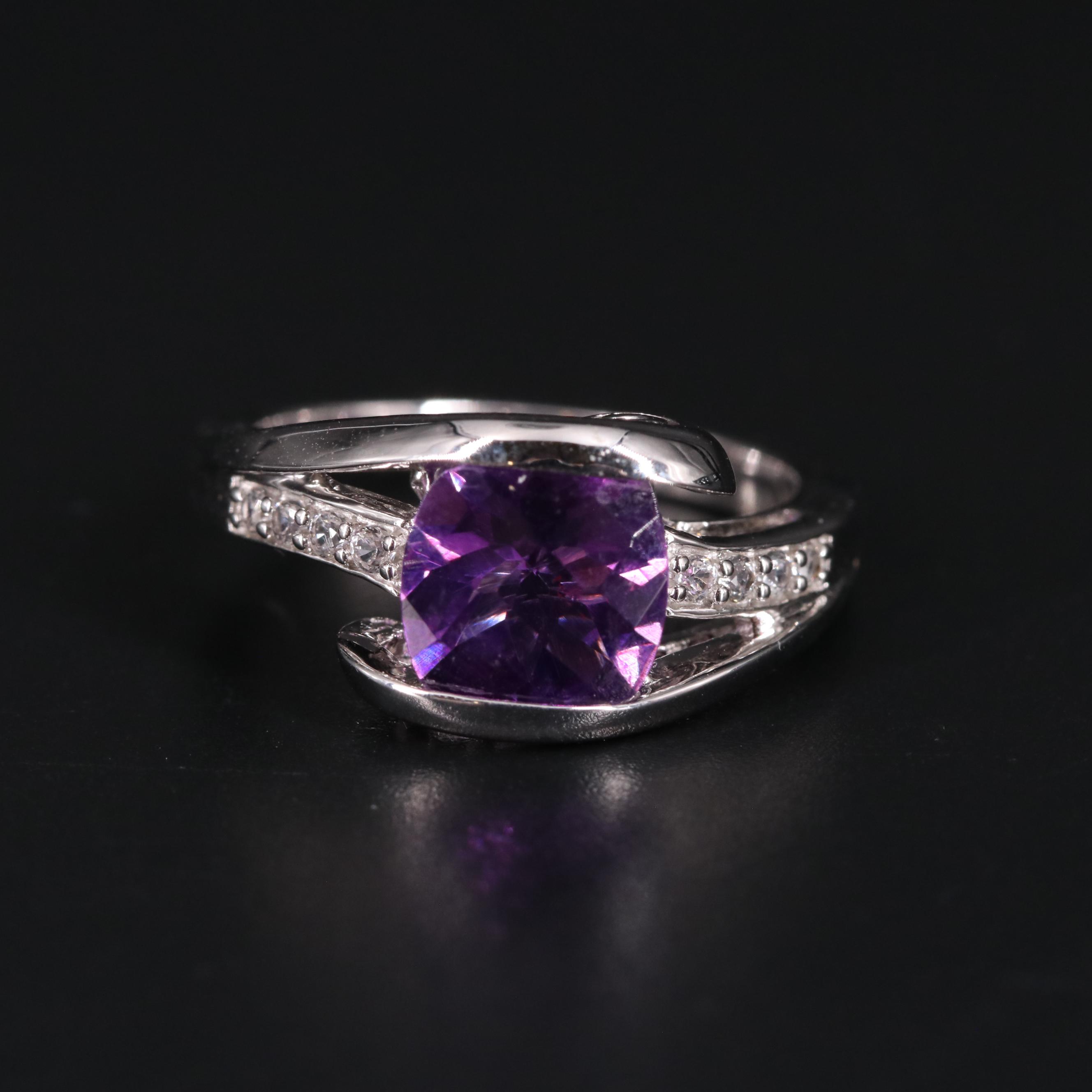 Sterling Silver Amethyst and Topaz Ring