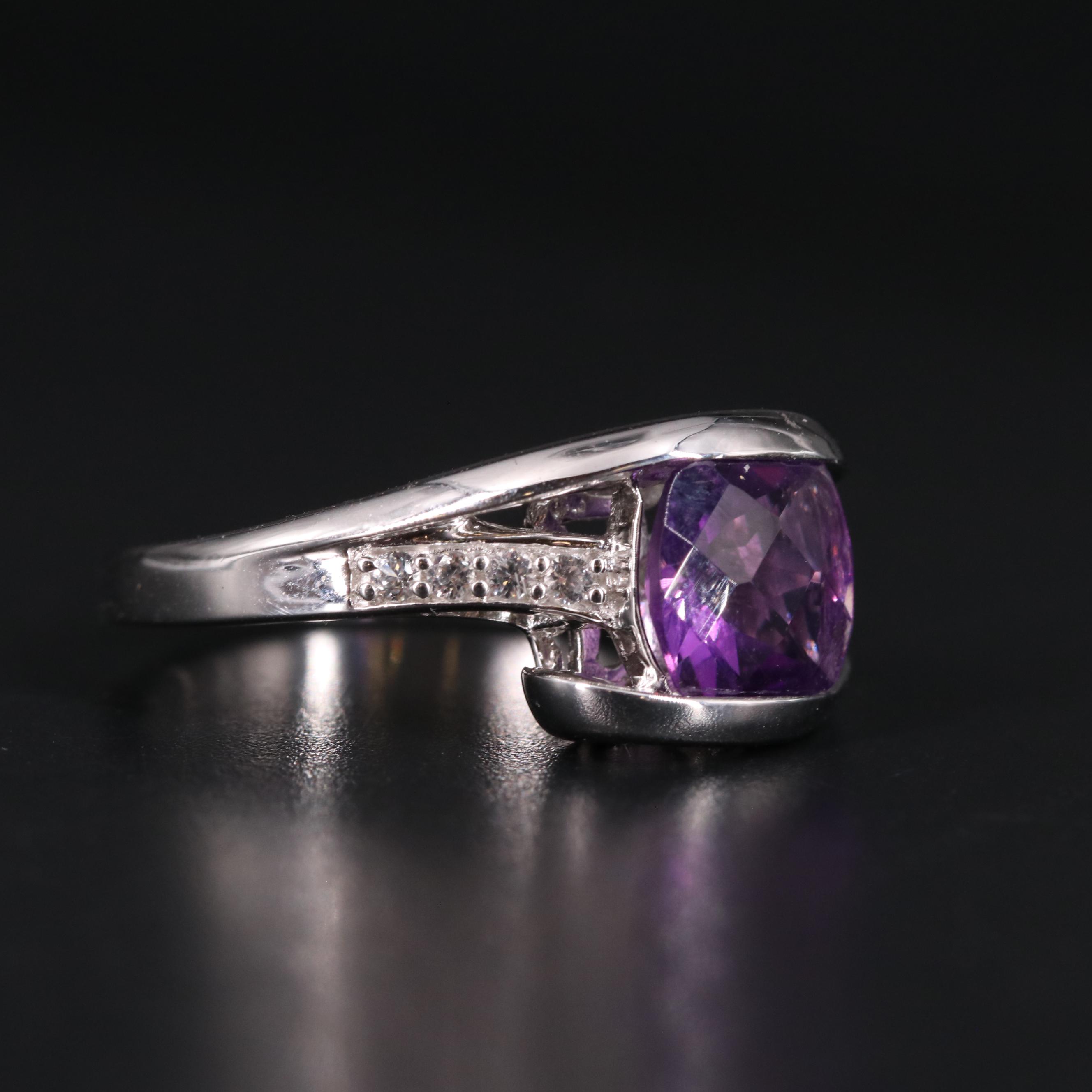 Sterling Silver Amethyst and Topaz Ring