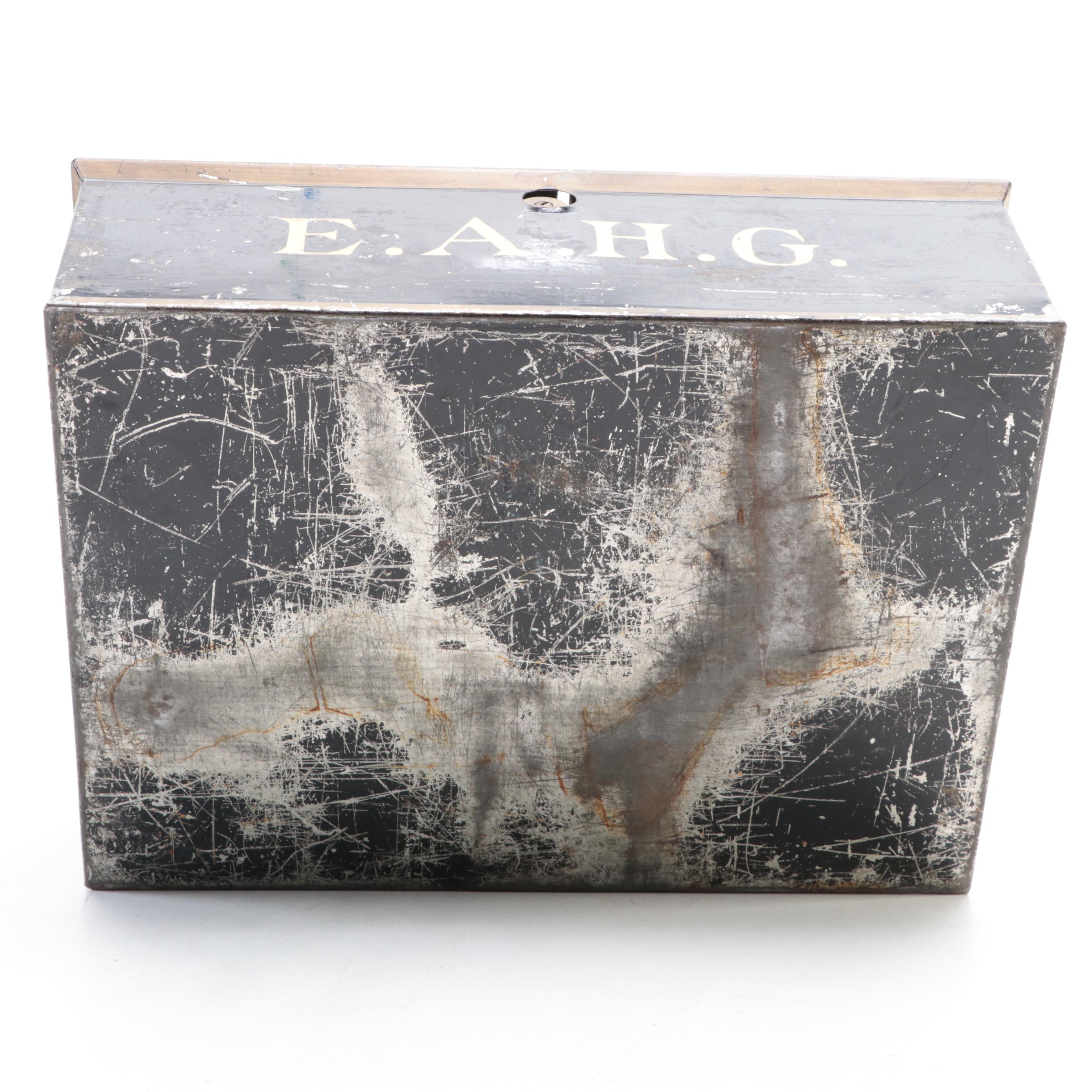 Victorian Toleware Document or Cash Box with Assorted Tools