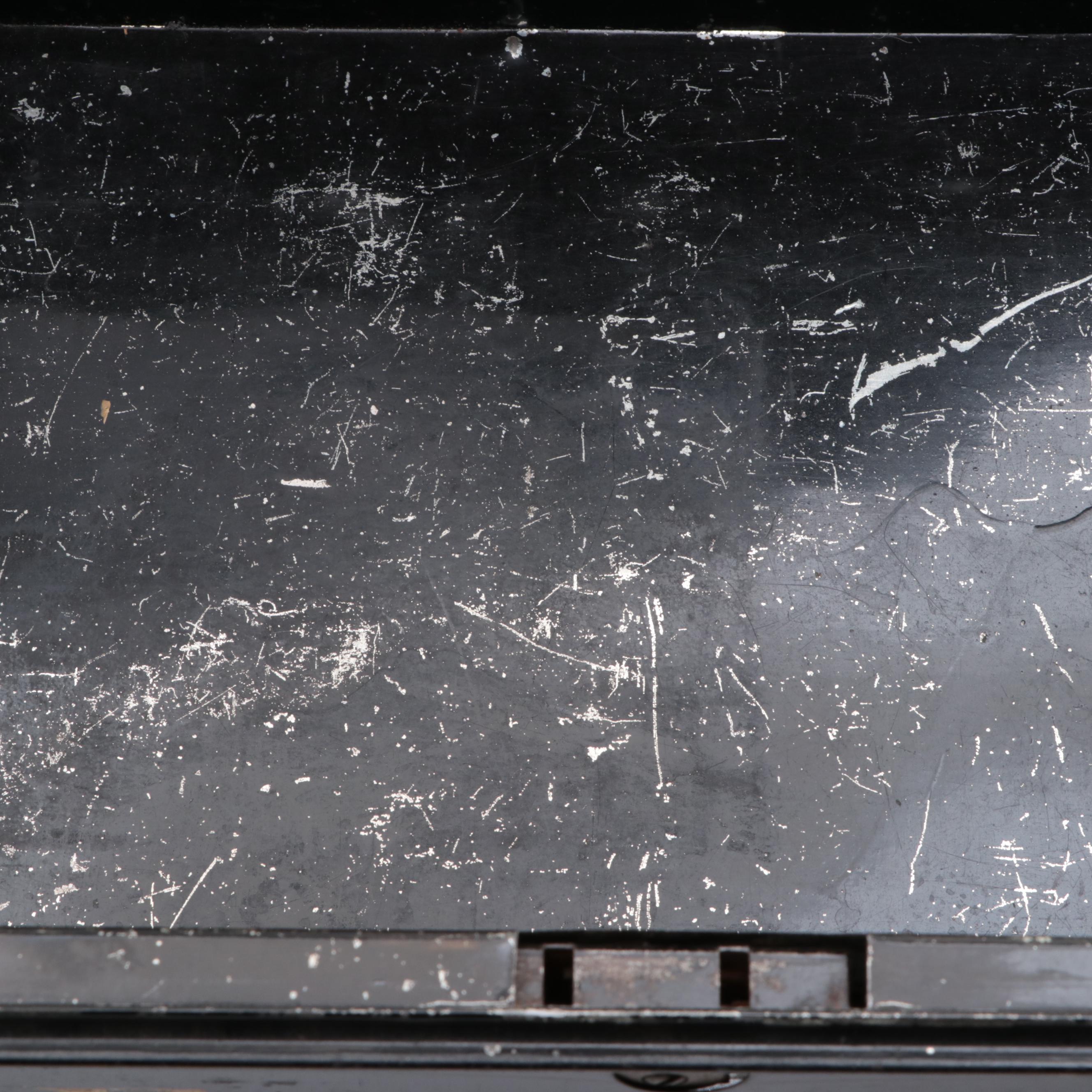 Victorian Toleware Document or Cash Box with Assorted Tools