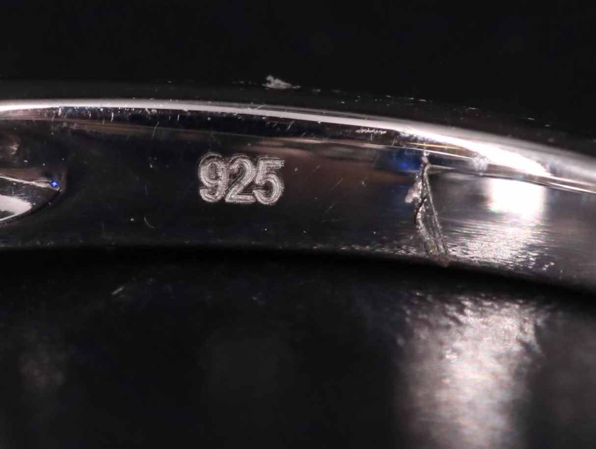 Sterling Silver Sapphire and Diamond Ring