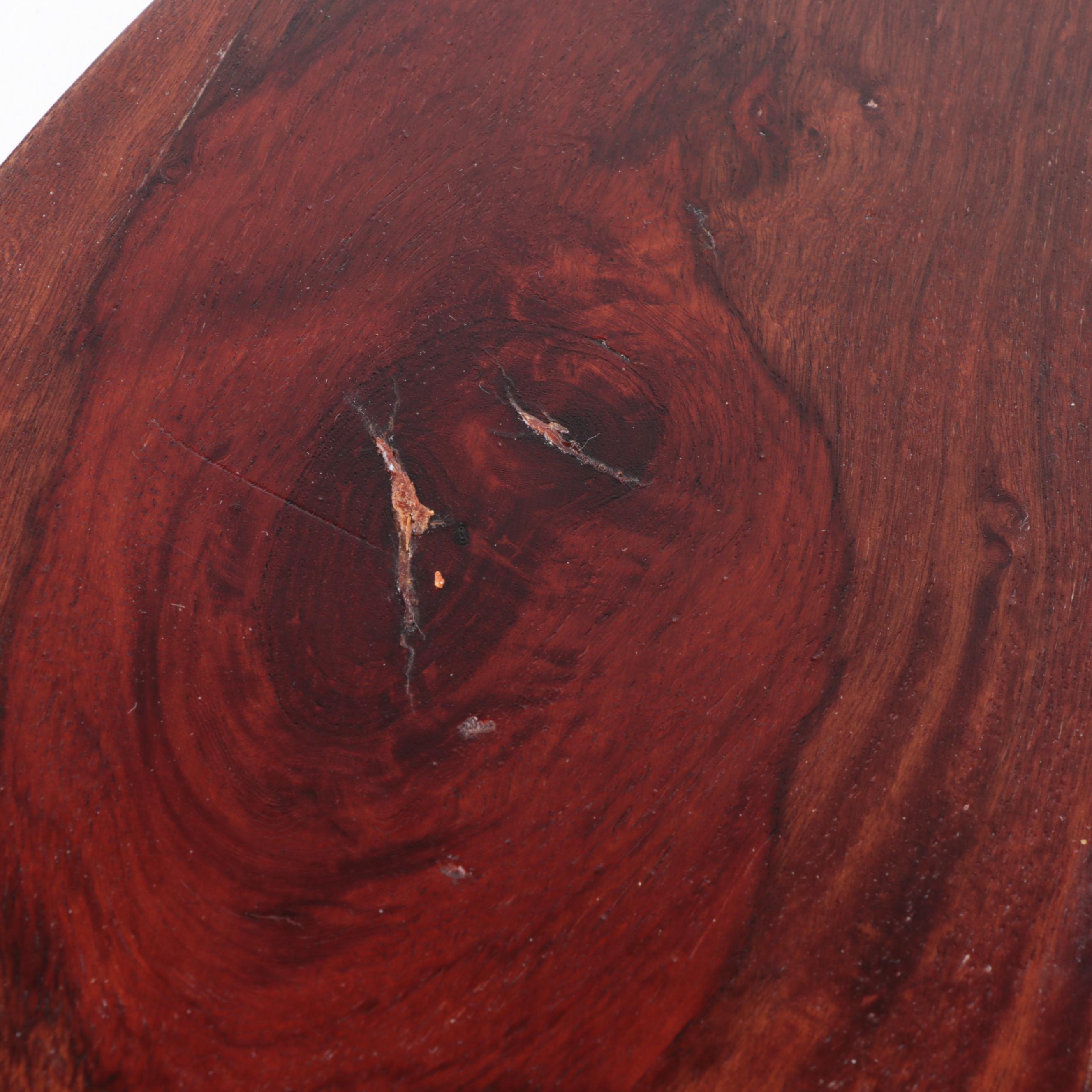 Wooden Lazy Susan Revolving Tray with Polished Green Marble Slab