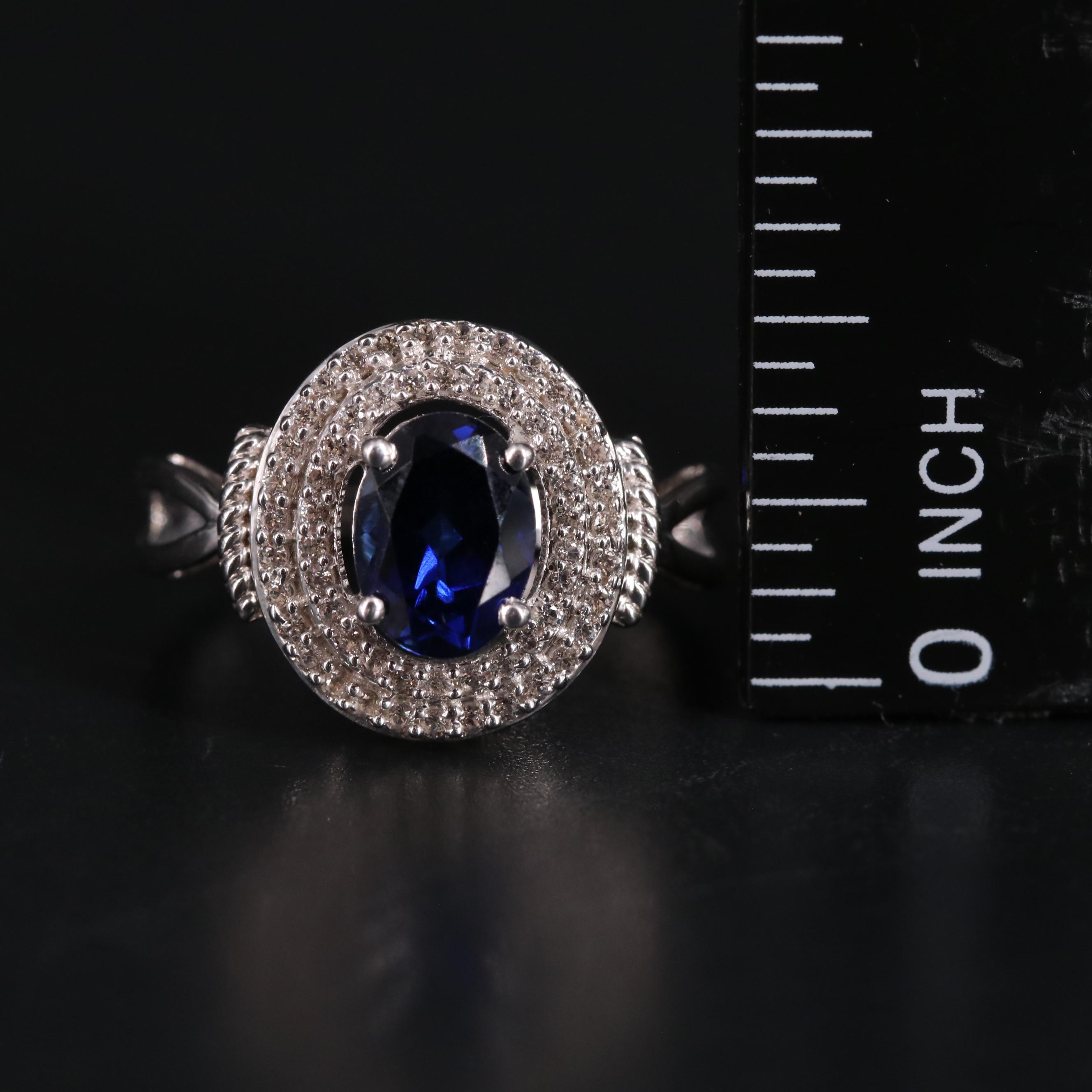 Sterling Silver Sapphire Ring