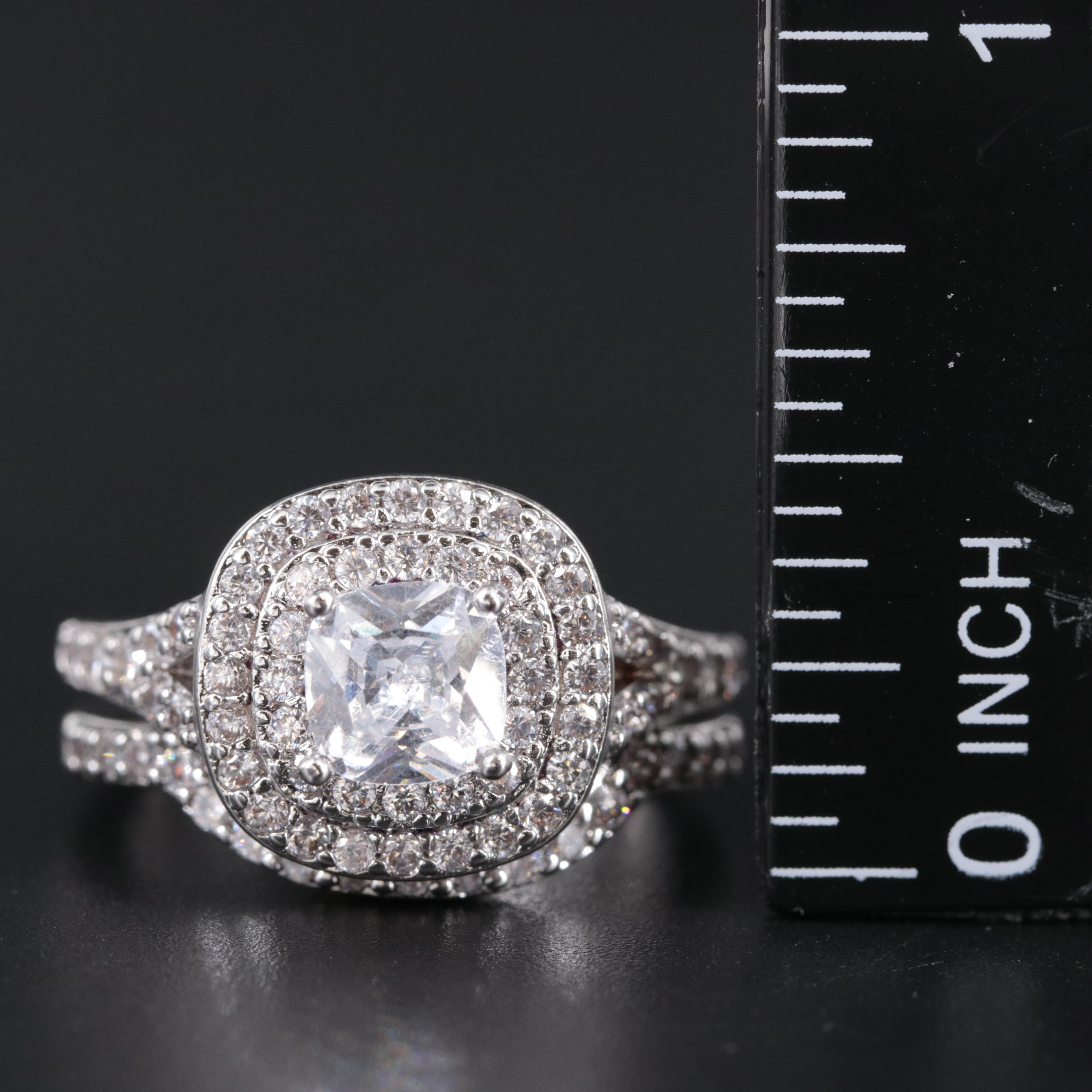 Cubic Zirconia Ring and Enhancer Band