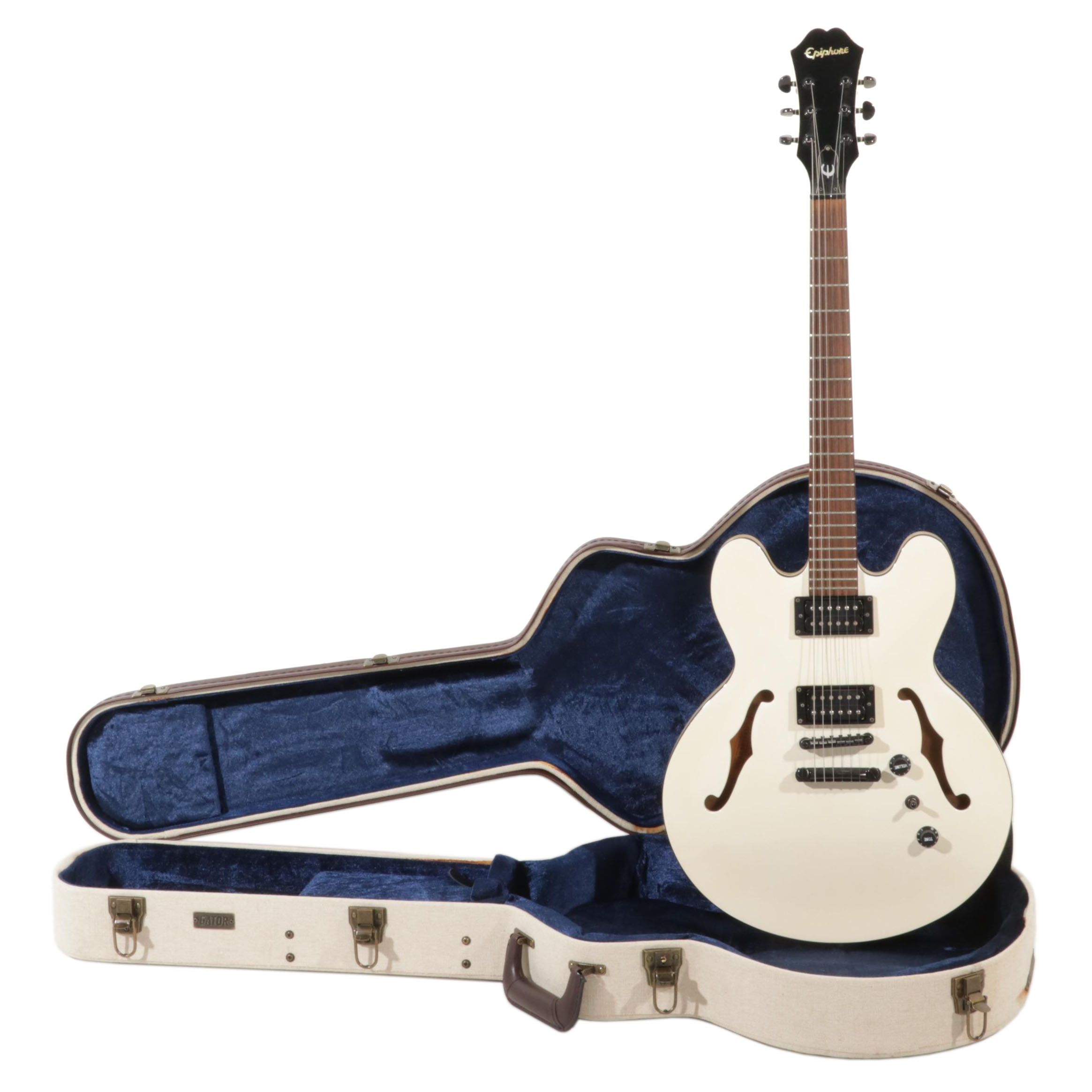 Epiphone Dot Studio Alpine White Electric Guitar with Gator Hard Case