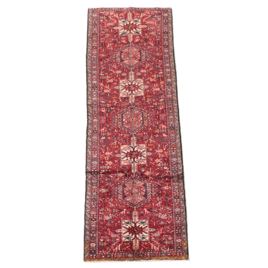 3'5 x 10'3 Hand-Knotted Persian Karaja Carpet Runner