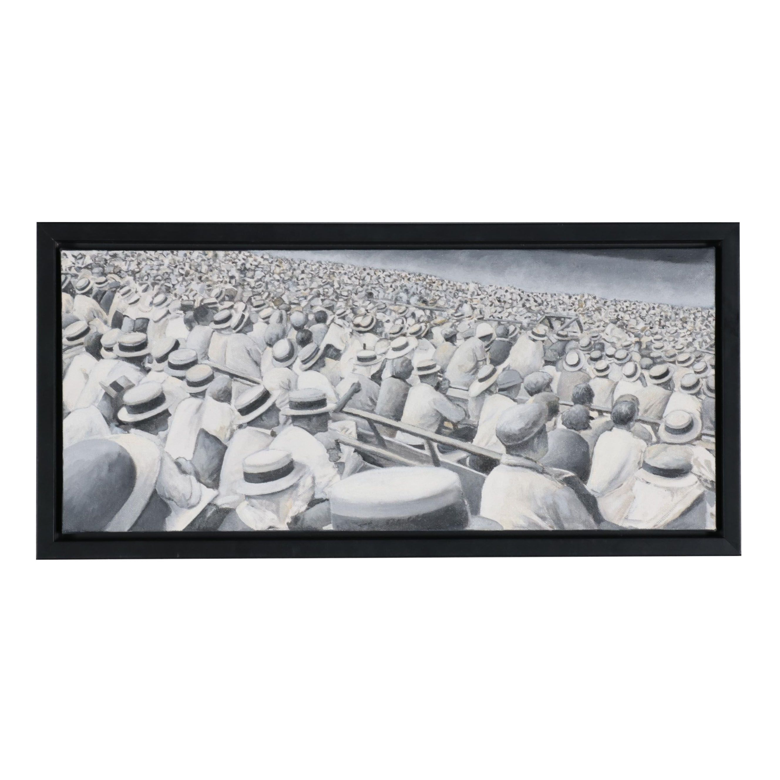 Rob Jefferson Grisaille Acrylic Painting "At the Races," 2010