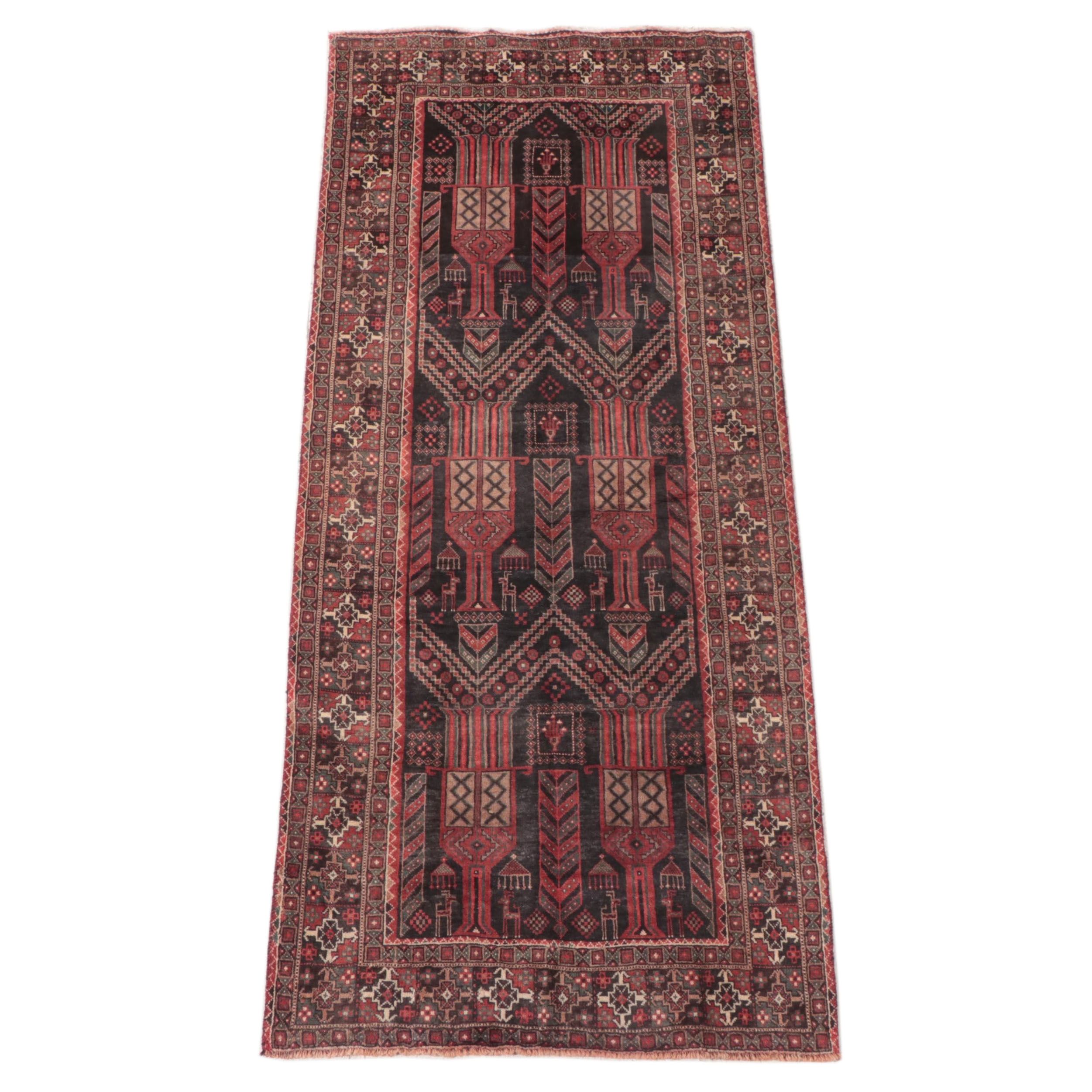 4'1 x 9'3 Hand-Knotted Northwest Persian Village Area Rug