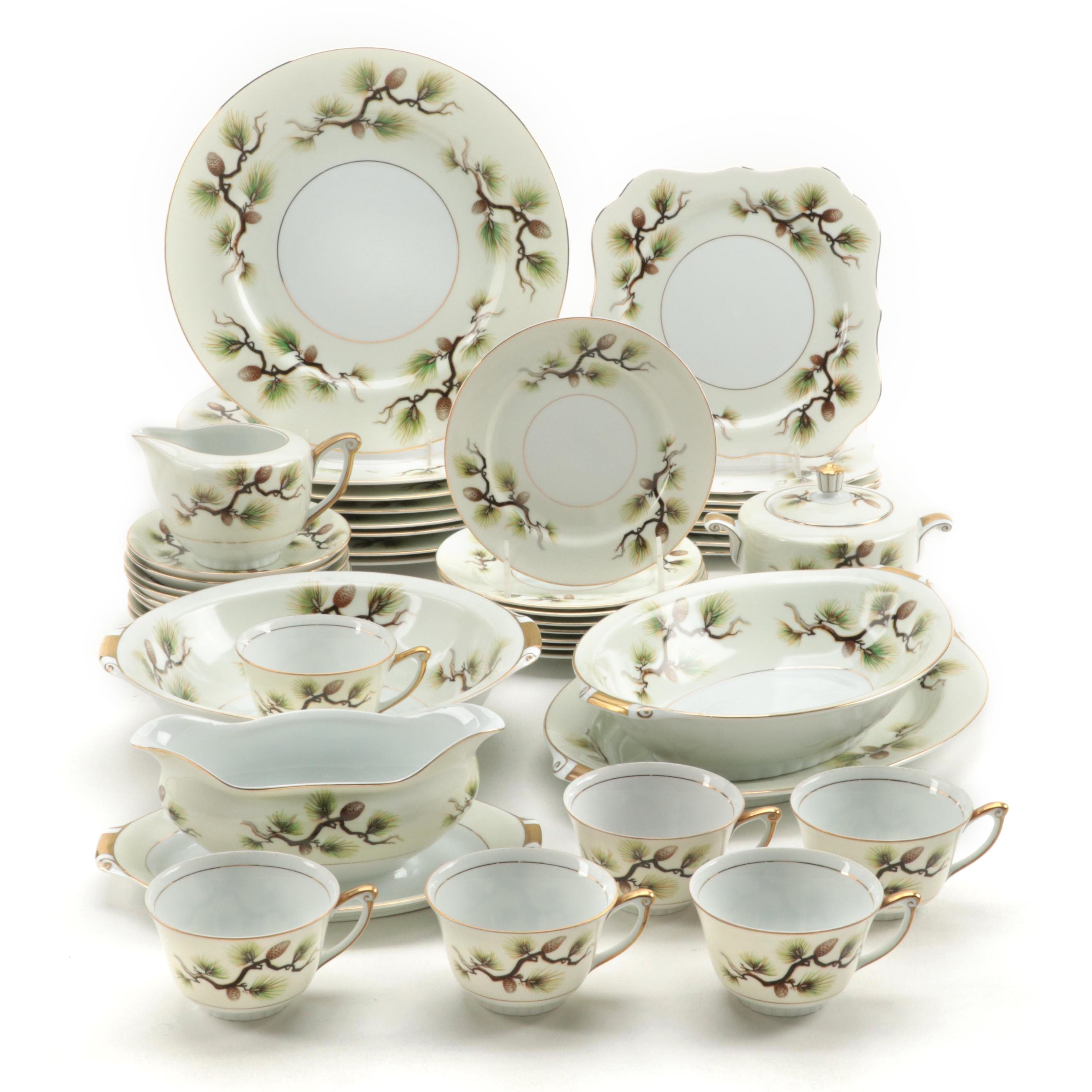 Narumi "Shasta Pine" Dinnerware and Serving Pieces, Mid-20th Century