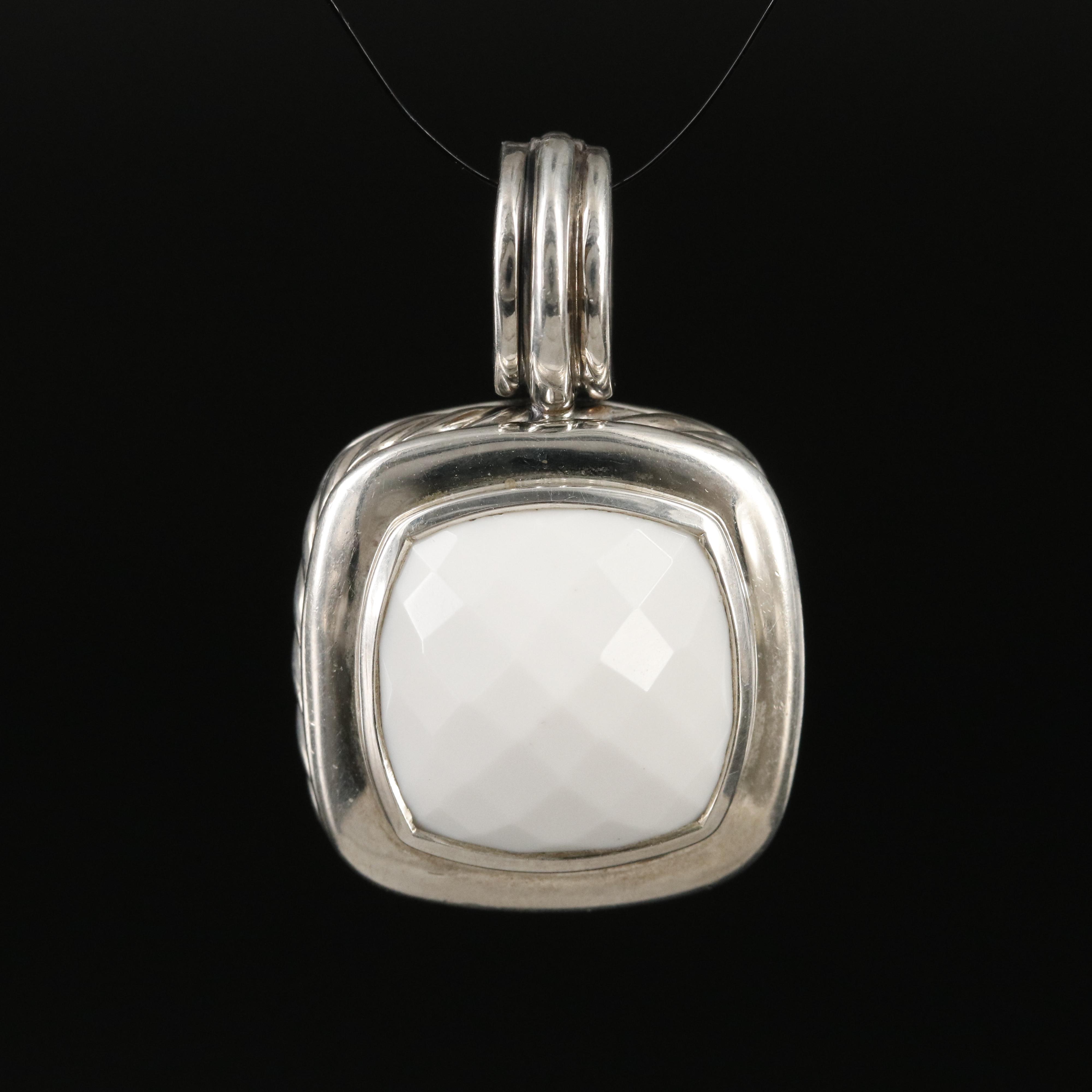 David Yurman "Albion" Sterling Agate Enhancer Pendant