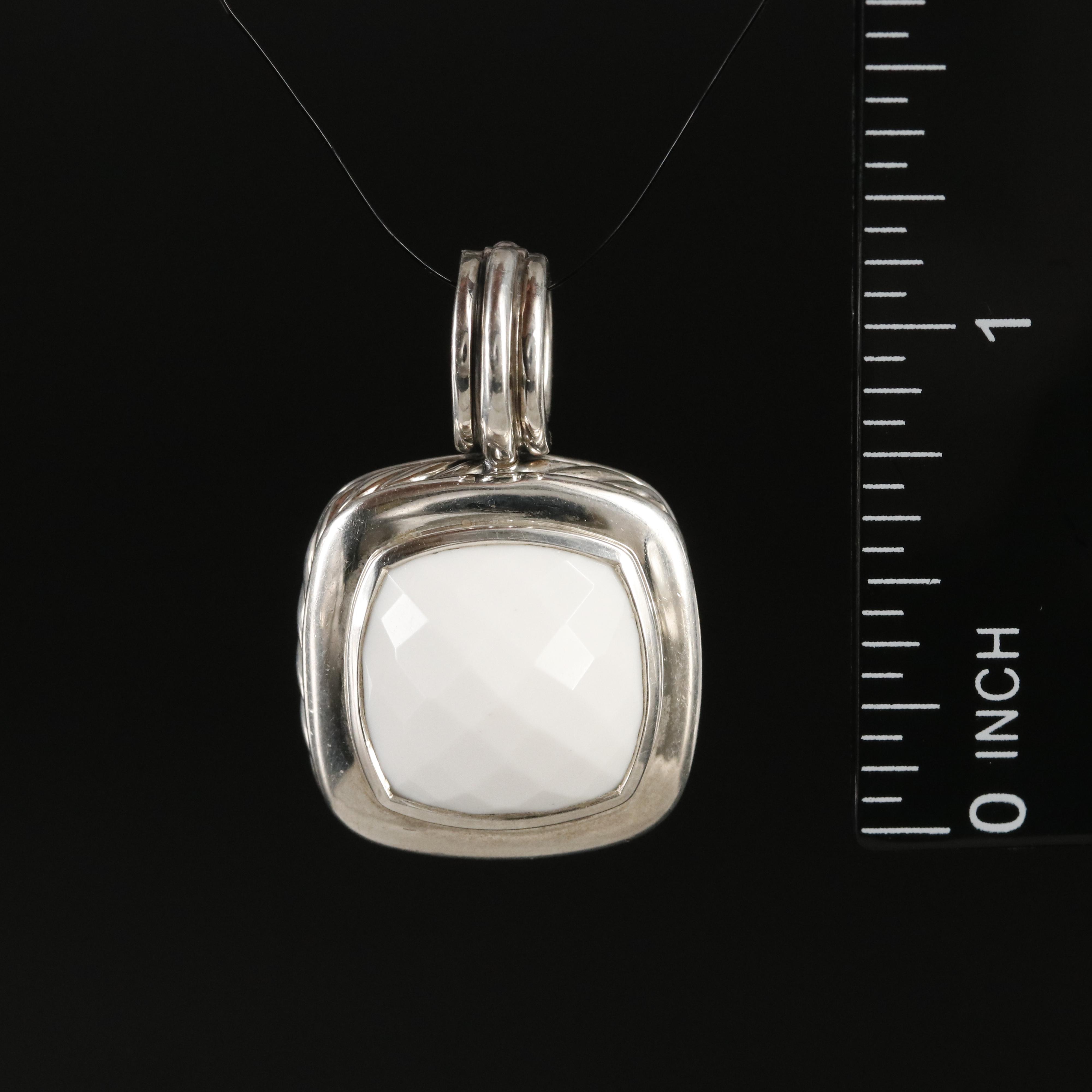 David Yurman "Albion" Sterling Agate Enhancer Pendant