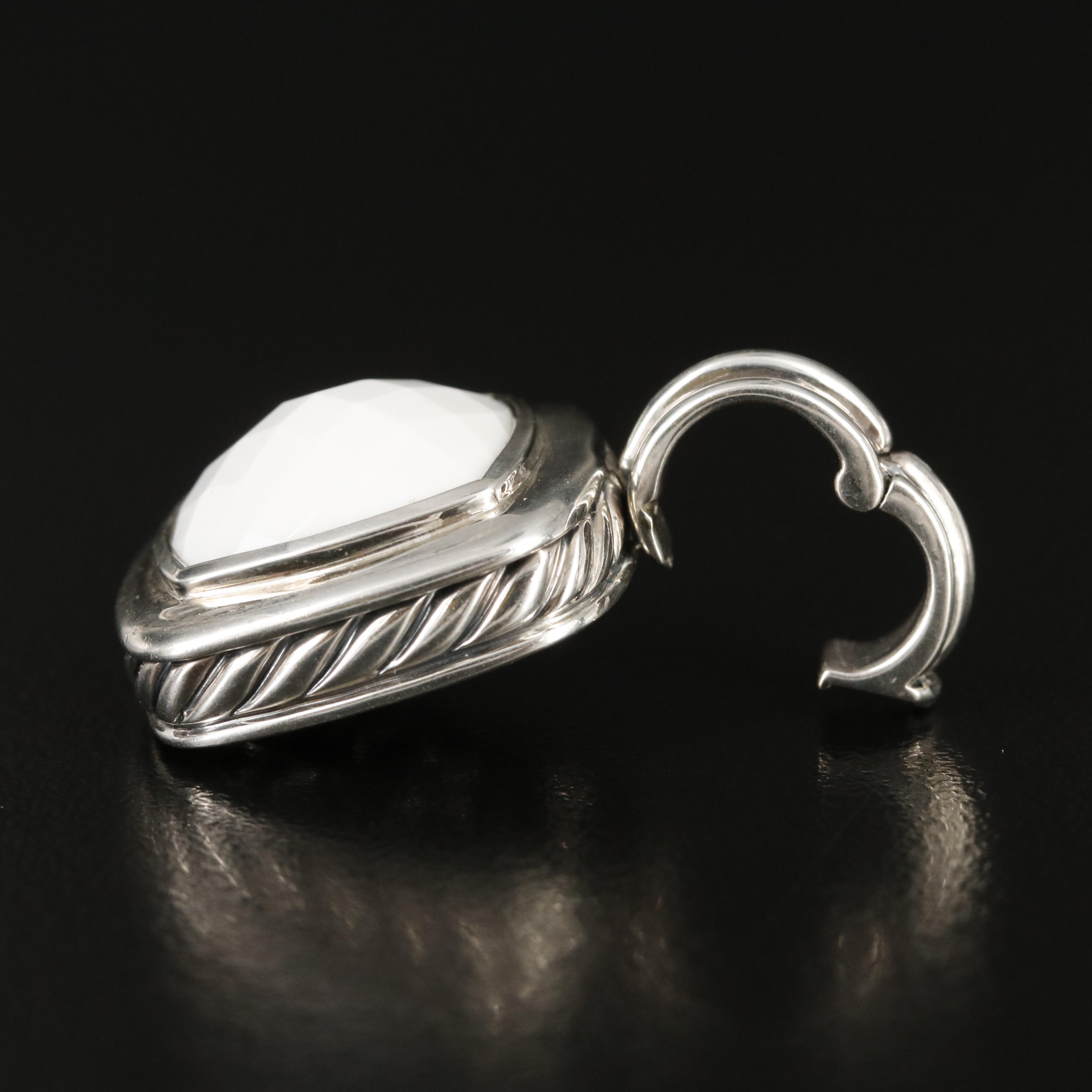 David Yurman "Albion" Sterling Agate Enhancer Pendant