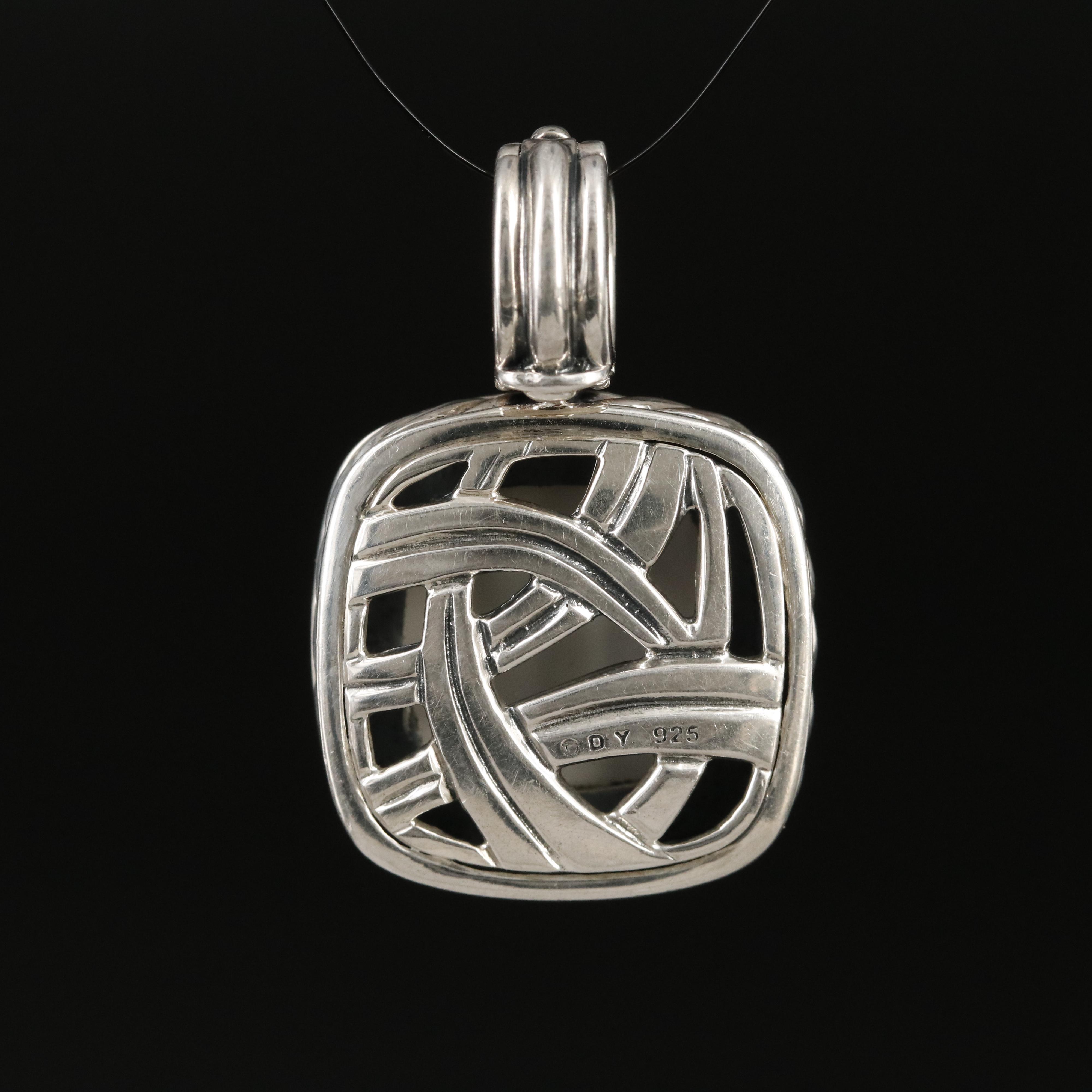 David Yurman "Albion" Sterling Agate Enhancer Pendant