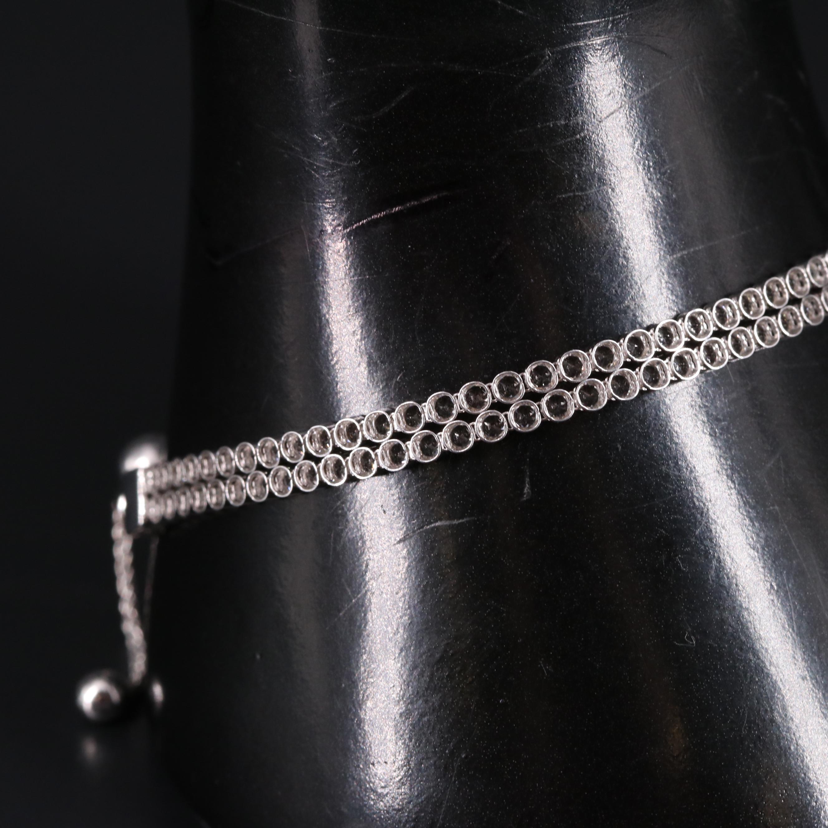 Sterling Silver Topaz Line Bracelet
