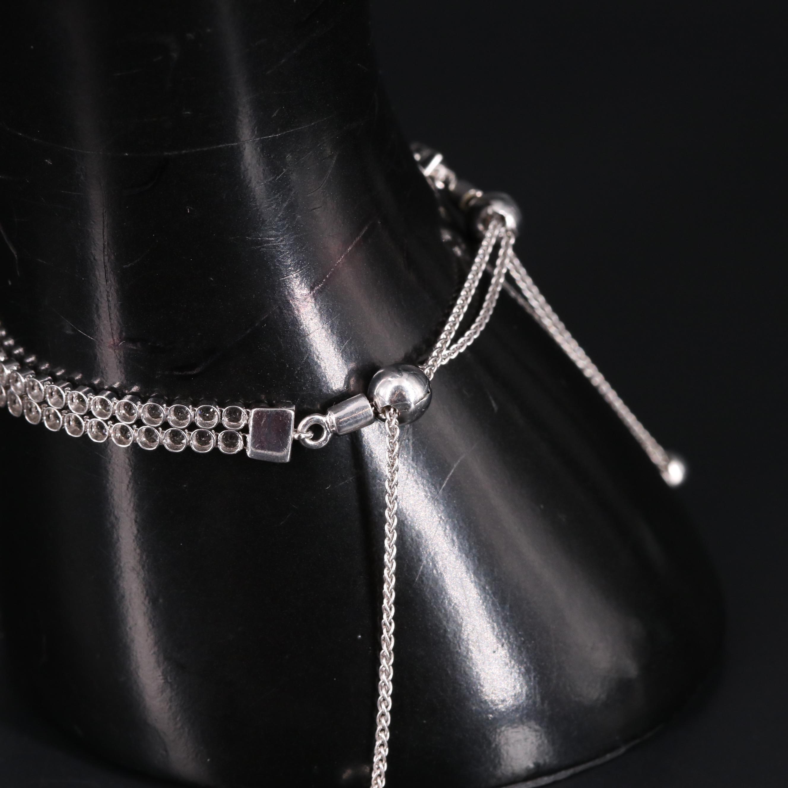 Sterling Silver Topaz Line Bracelet