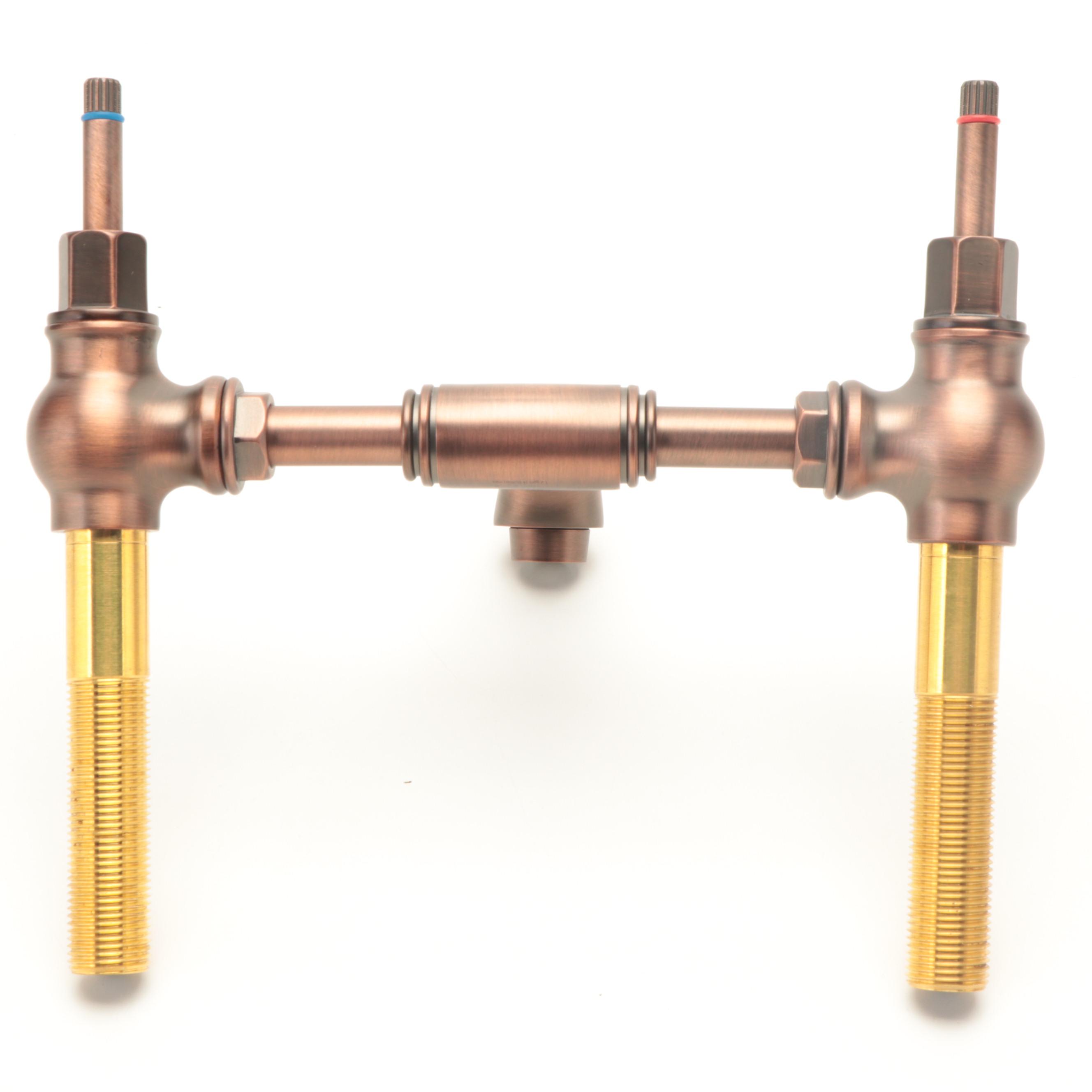 Oil Rubbed Bronze Finish Bridge Bathroom Faucet with Pop-Up Drain