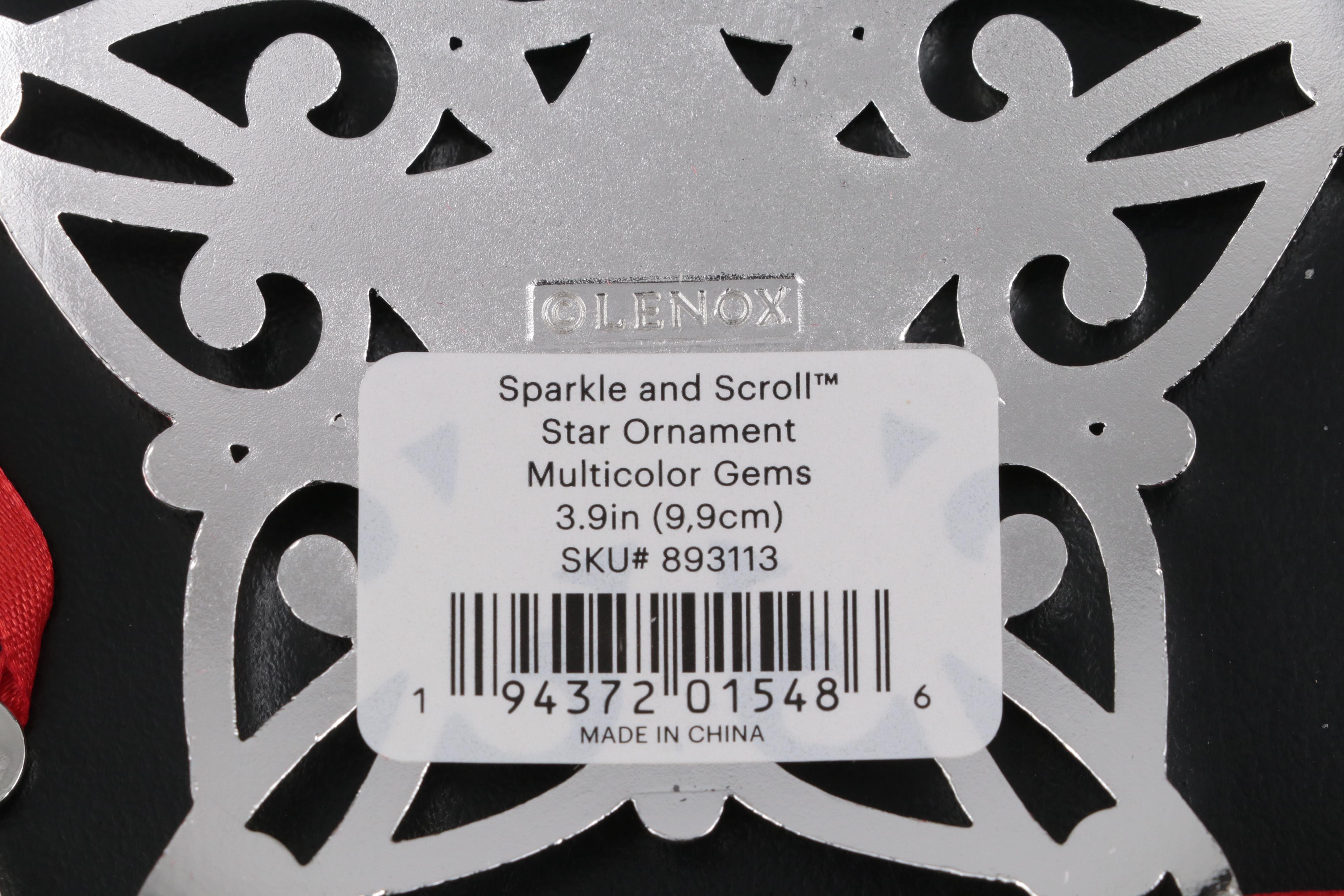 Lenox Sparkle and Scroll Silver Plate Christmas Ornaments