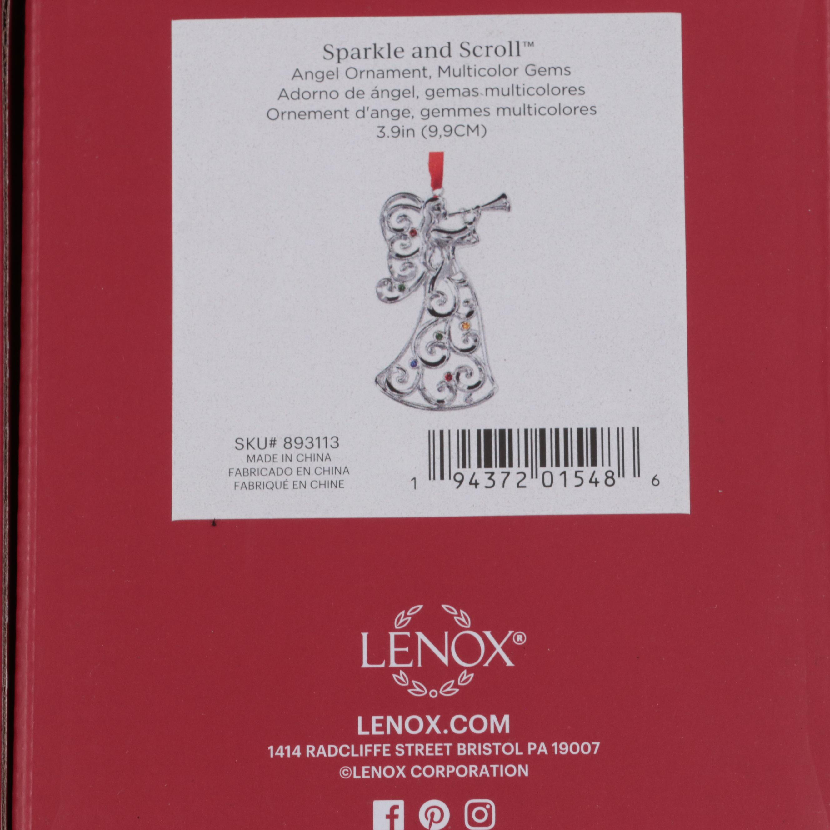 Lenox Sparkle and Scroll Silver Plate Christmas Ornaments