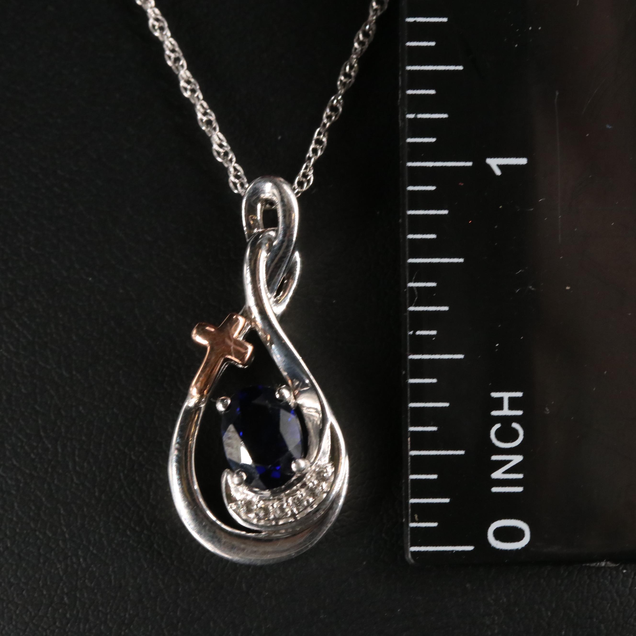 Sterling Silver Sapphire Necklace