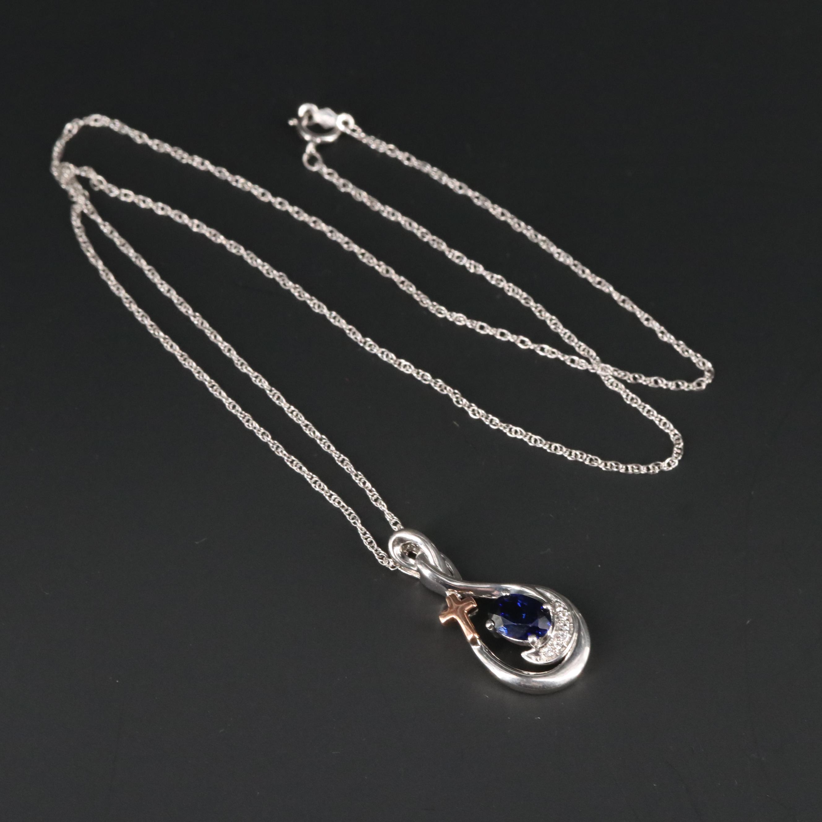 Sterling Silver Sapphire Necklace