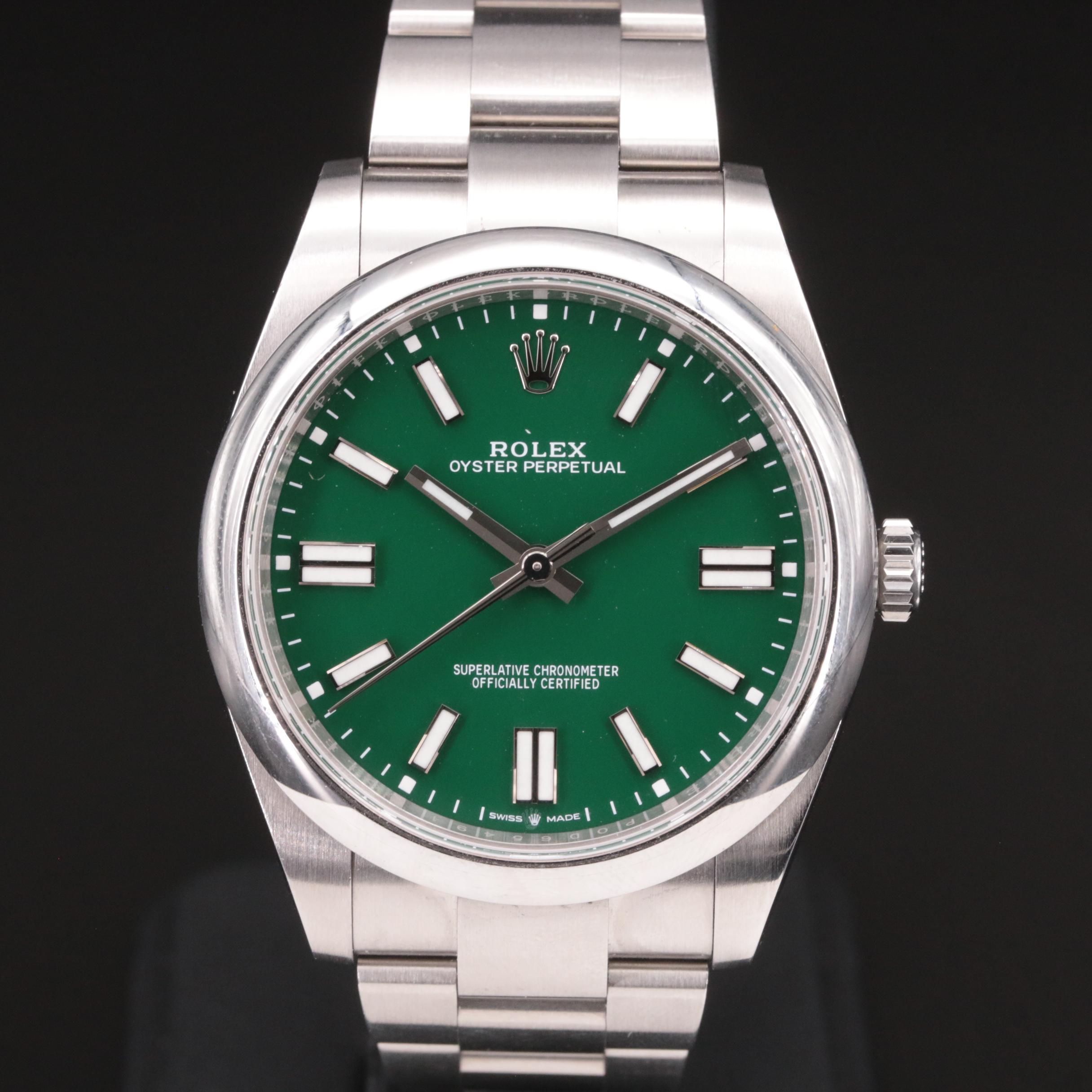 Rolex Oyster Perpetual 124300 Green Dial Watch