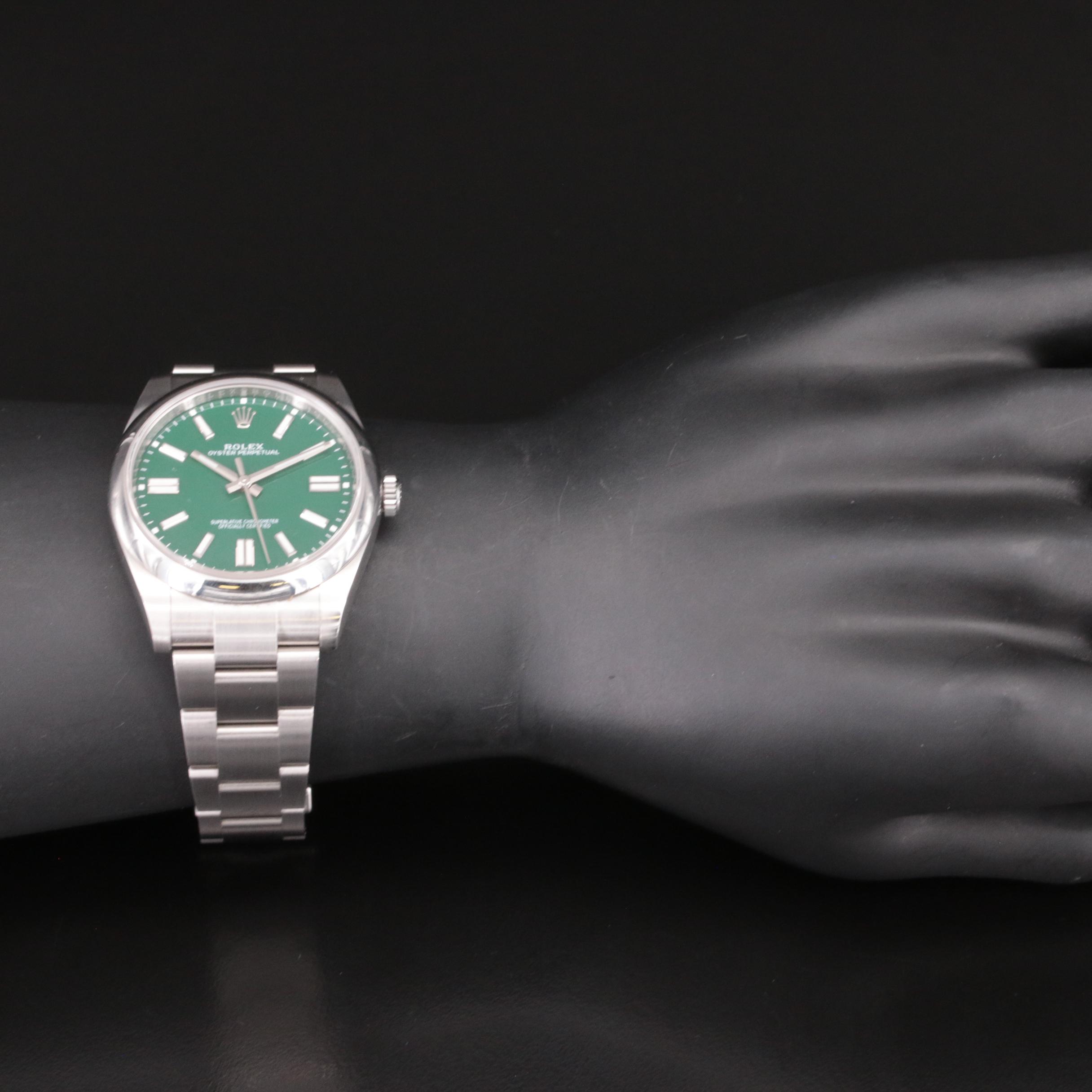 Rolex Oyster Perpetual 124300 Green Dial Watch