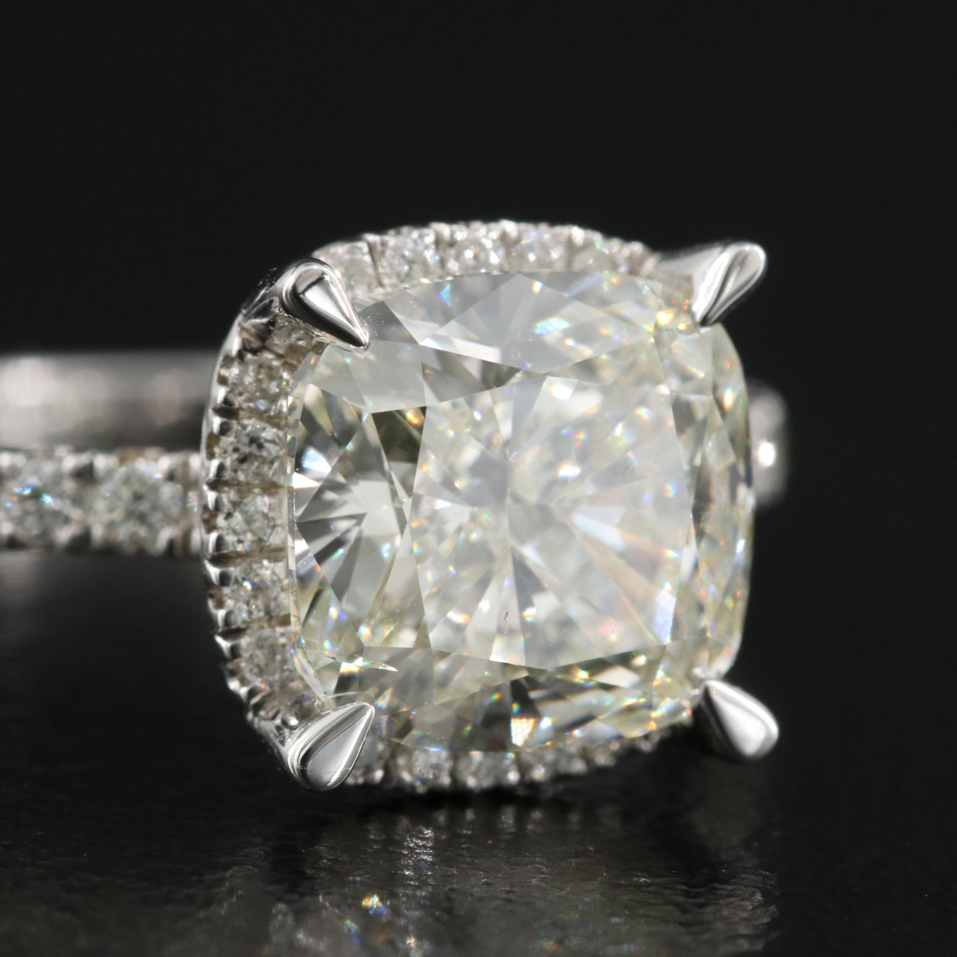 14K 4.01 CTW Lab Grown Diamond Halo Ring Set with Online IGI Report